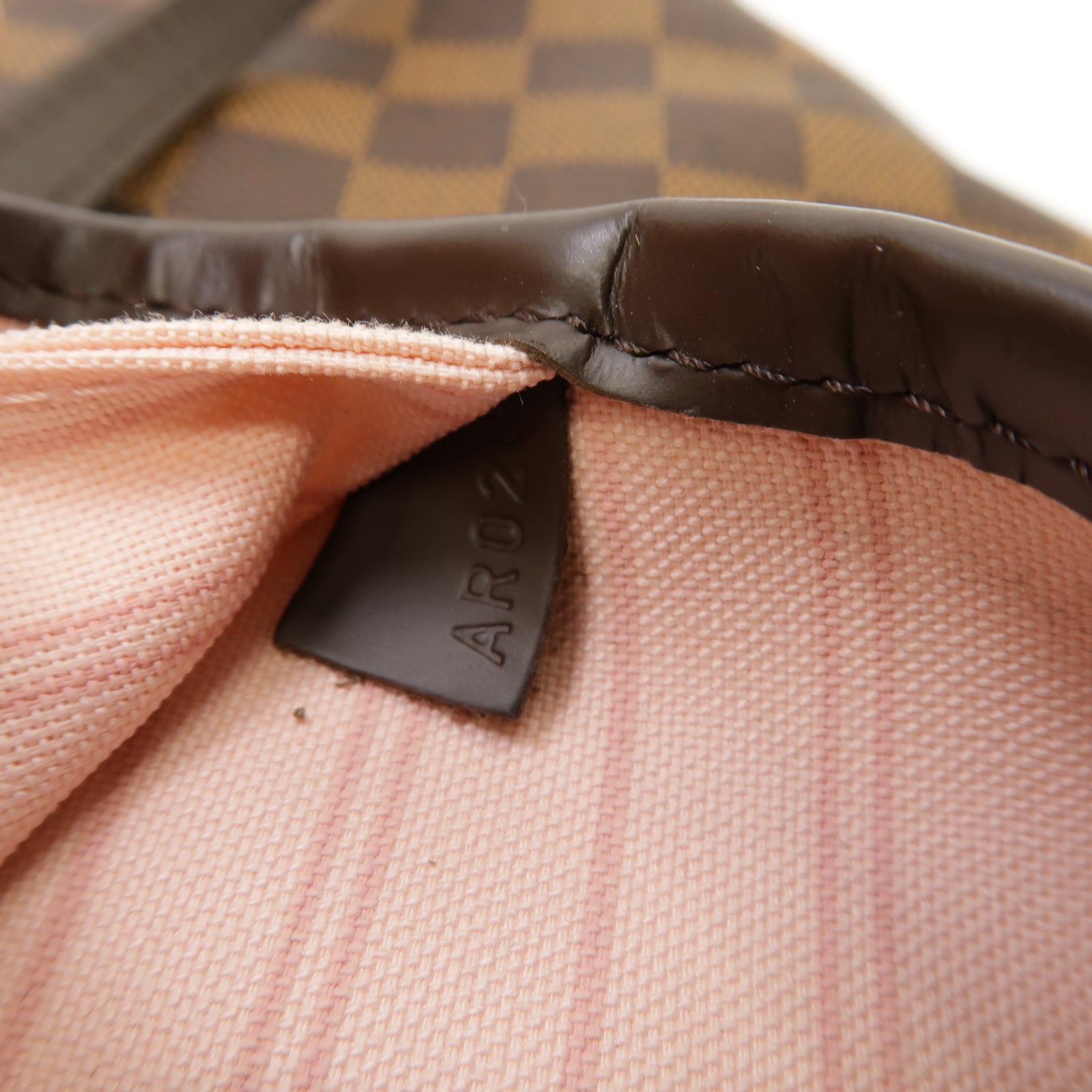 LOUIS VUITTON Damier Neverfull MM金扣手挽袋啡色