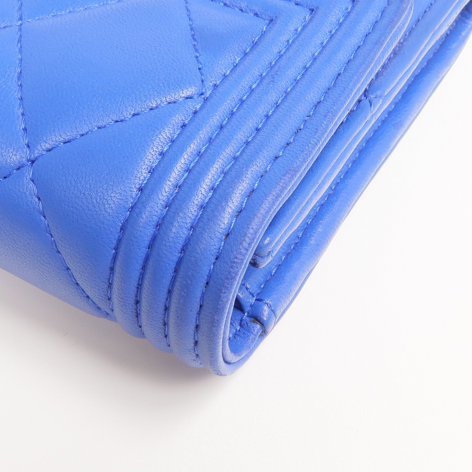 CHANEL 羊皮皮革Boy Long Wallet金扣長錢包