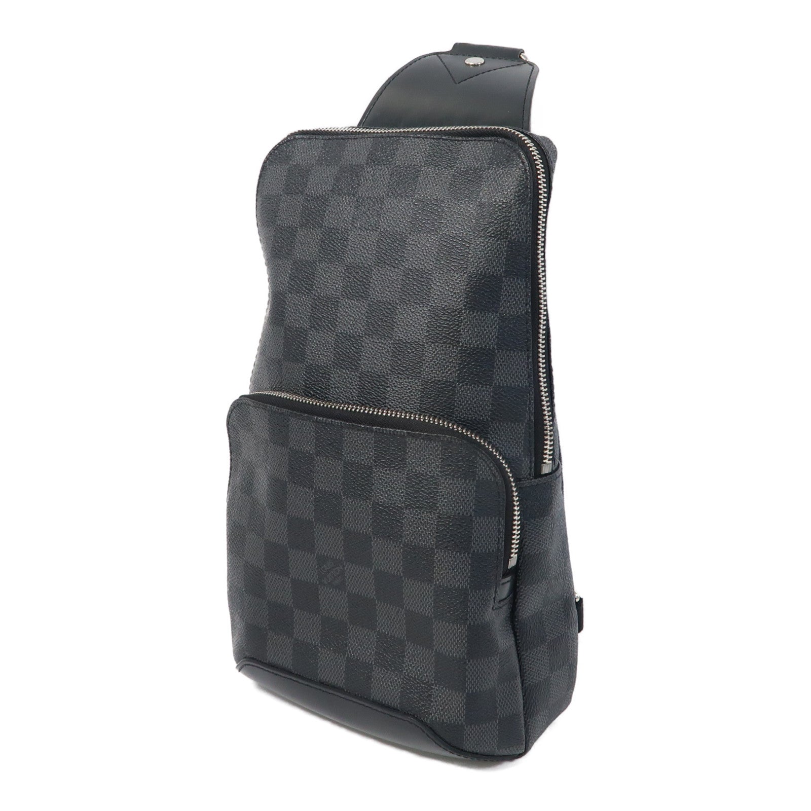 LOUIS VUITTON Damier Graphite Avenue Sling銀扣肩背袋黑色
