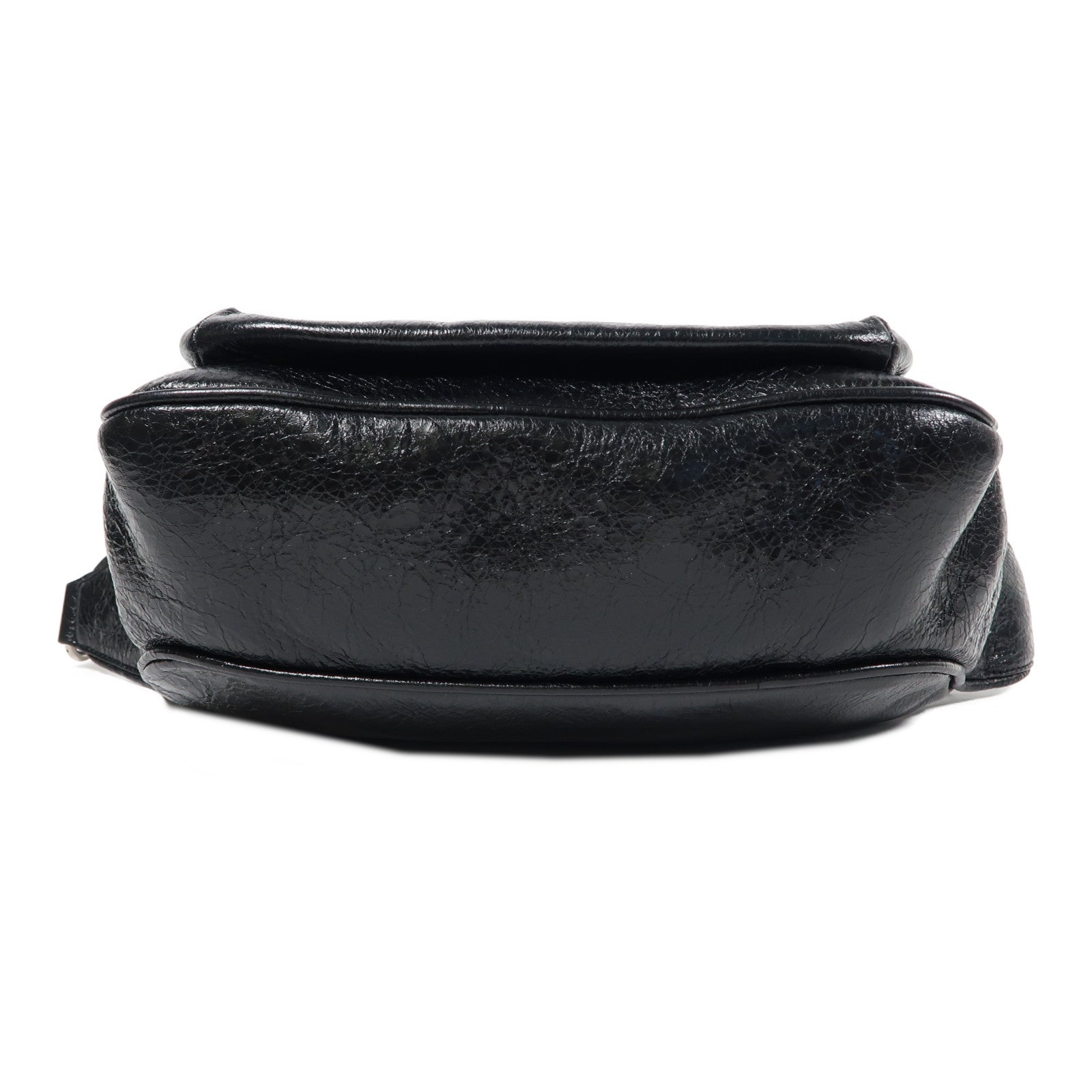 BALENCIAGA 【激減優惠】羊皮皮革Shoulder Bag銀扣肩背袋黑色