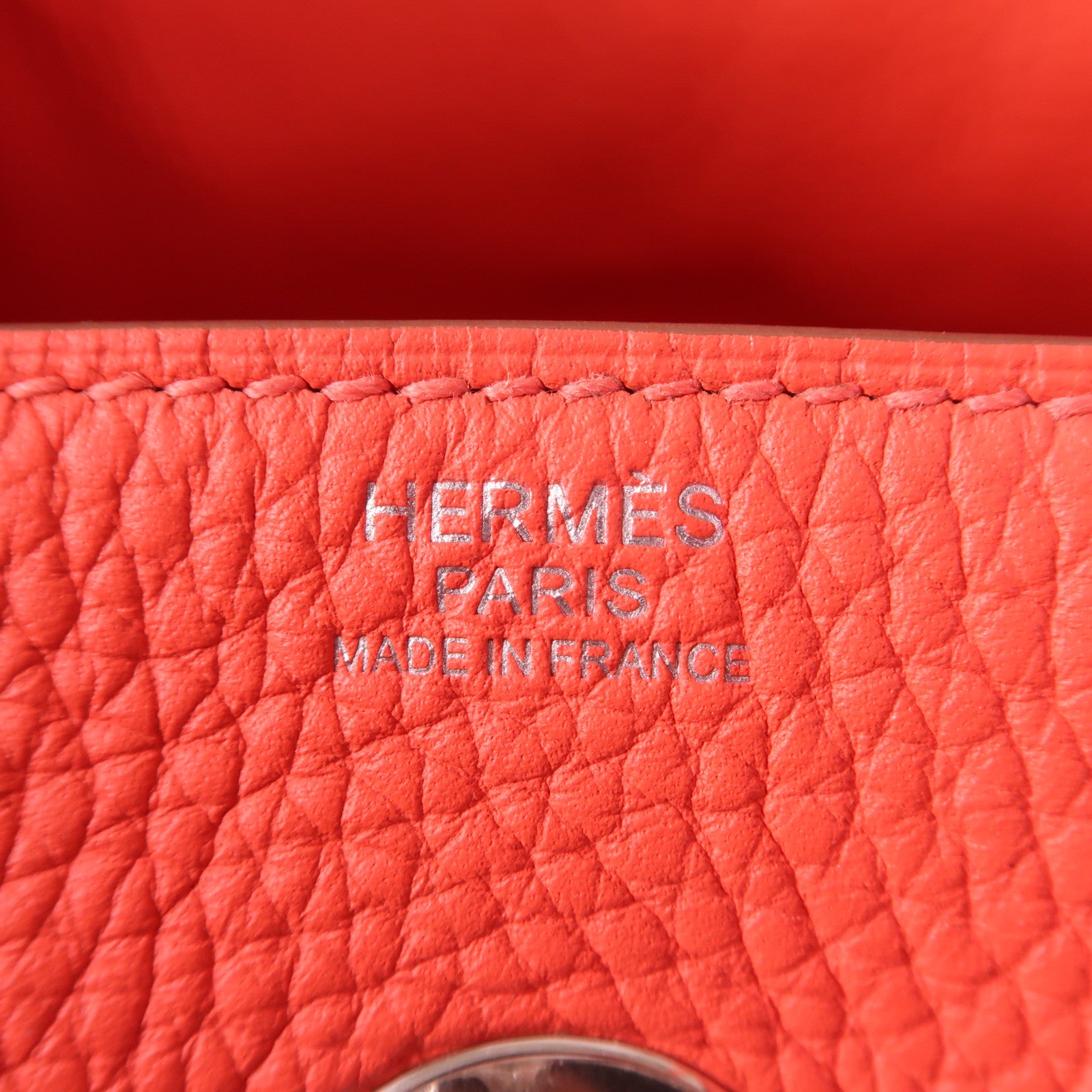 HERMES Clemence皮革Lindy 30銀扣手挽肩背兩用袋Capucine