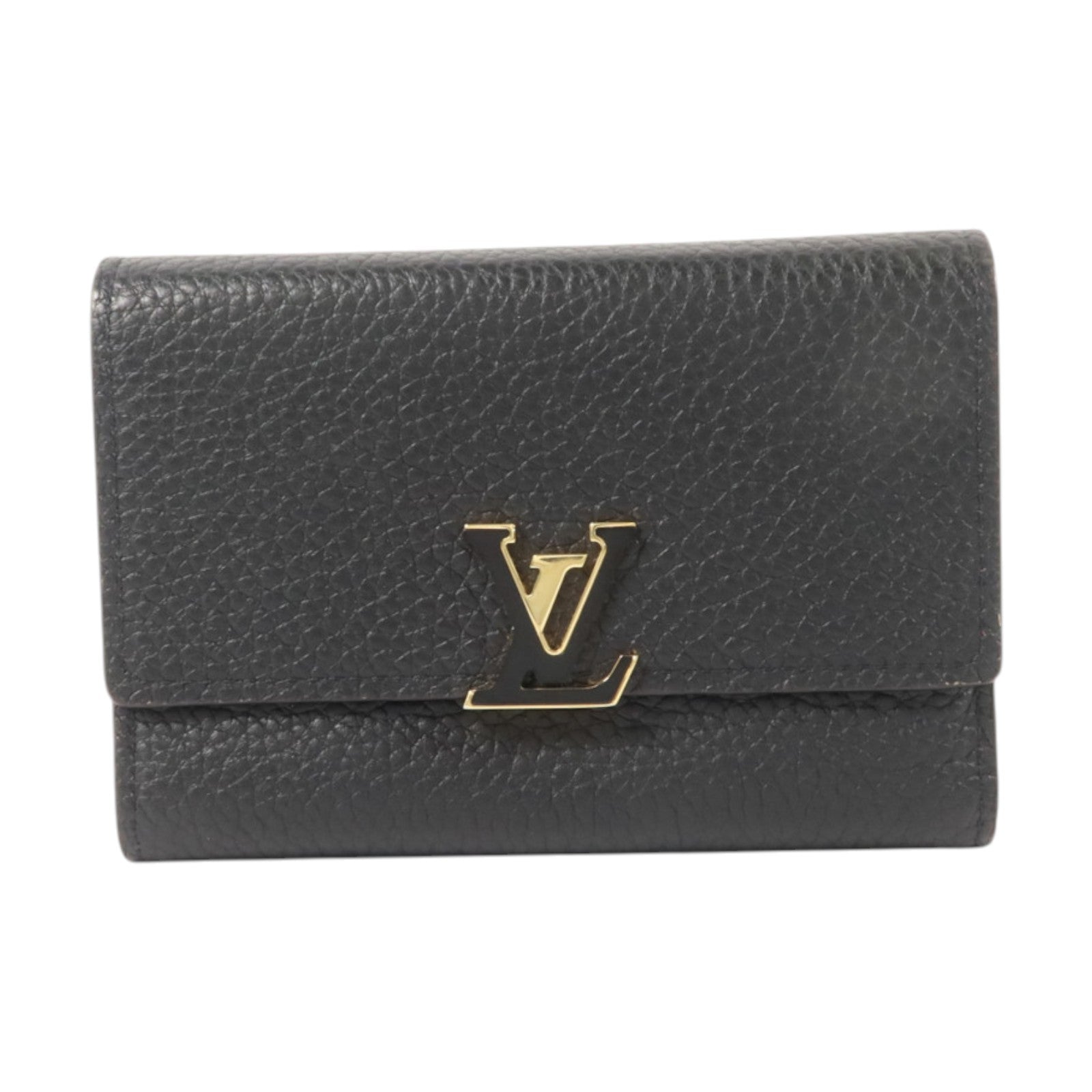 LOUIS VUITTON 牛皮皮革Capucines Wallet金扣錢包