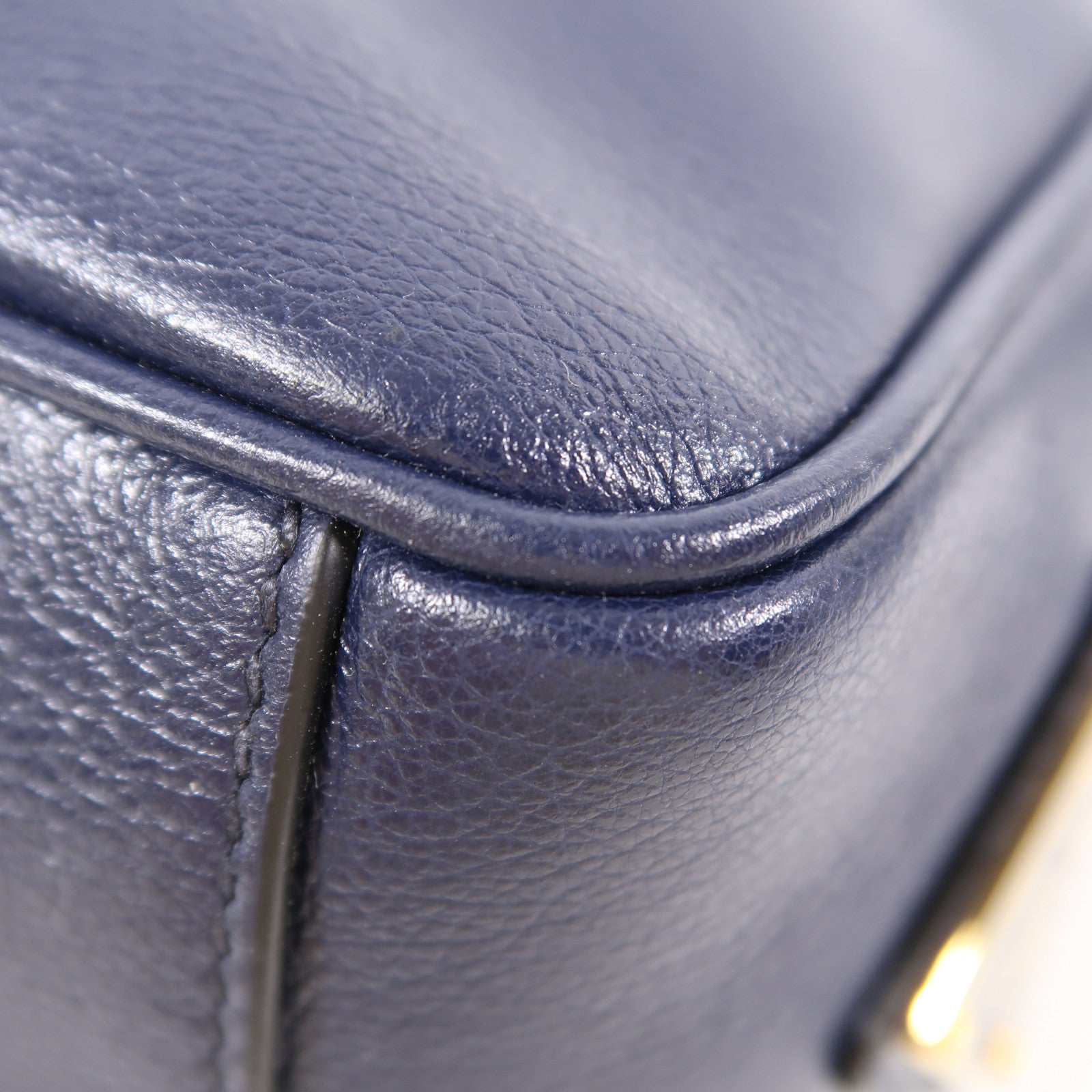 PRADA 牛皮皮革Shoulder Bag金扣肩背袋藍色