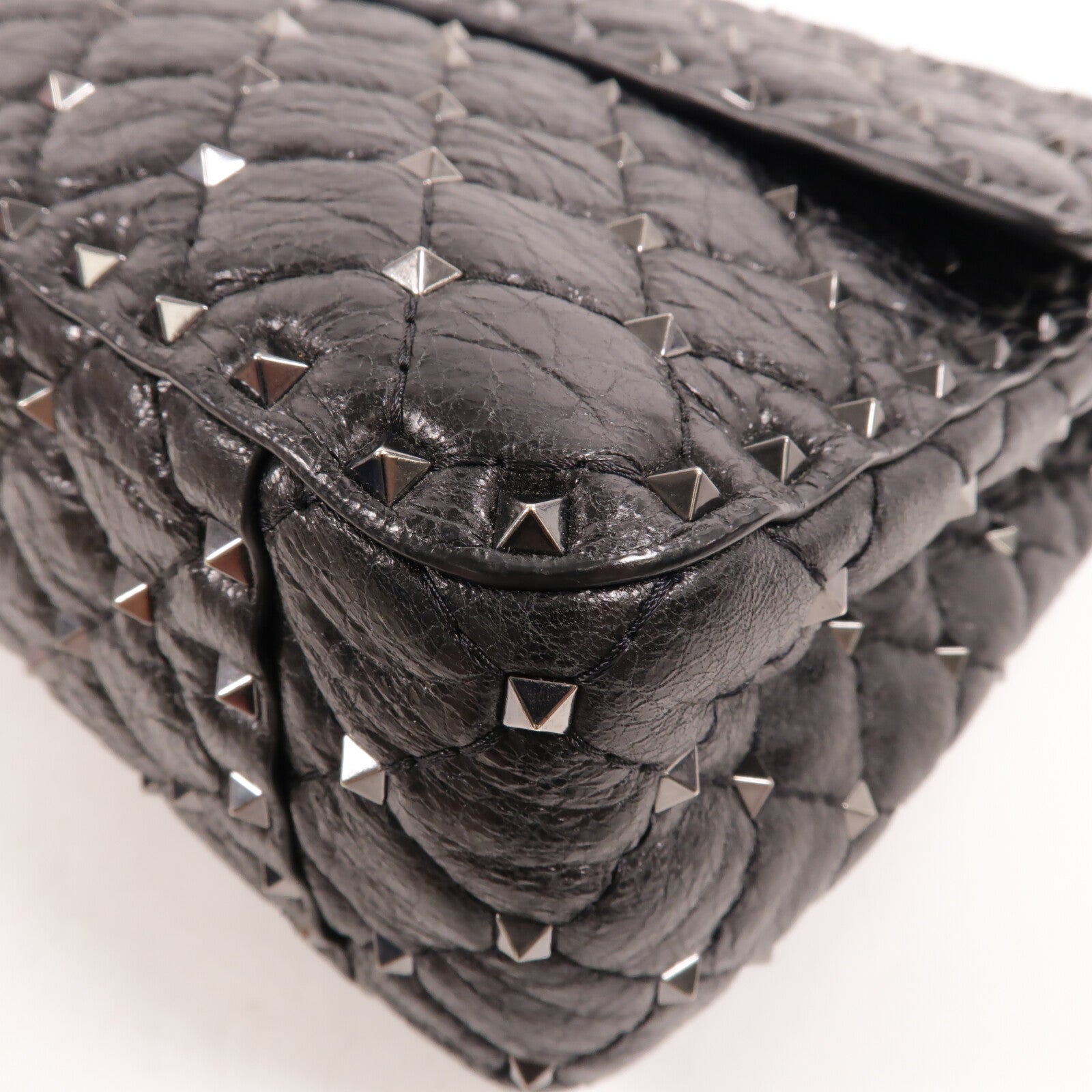 Valentino 皮革Rockstud Spike Chain Shoulder手挽肩背兩用袋