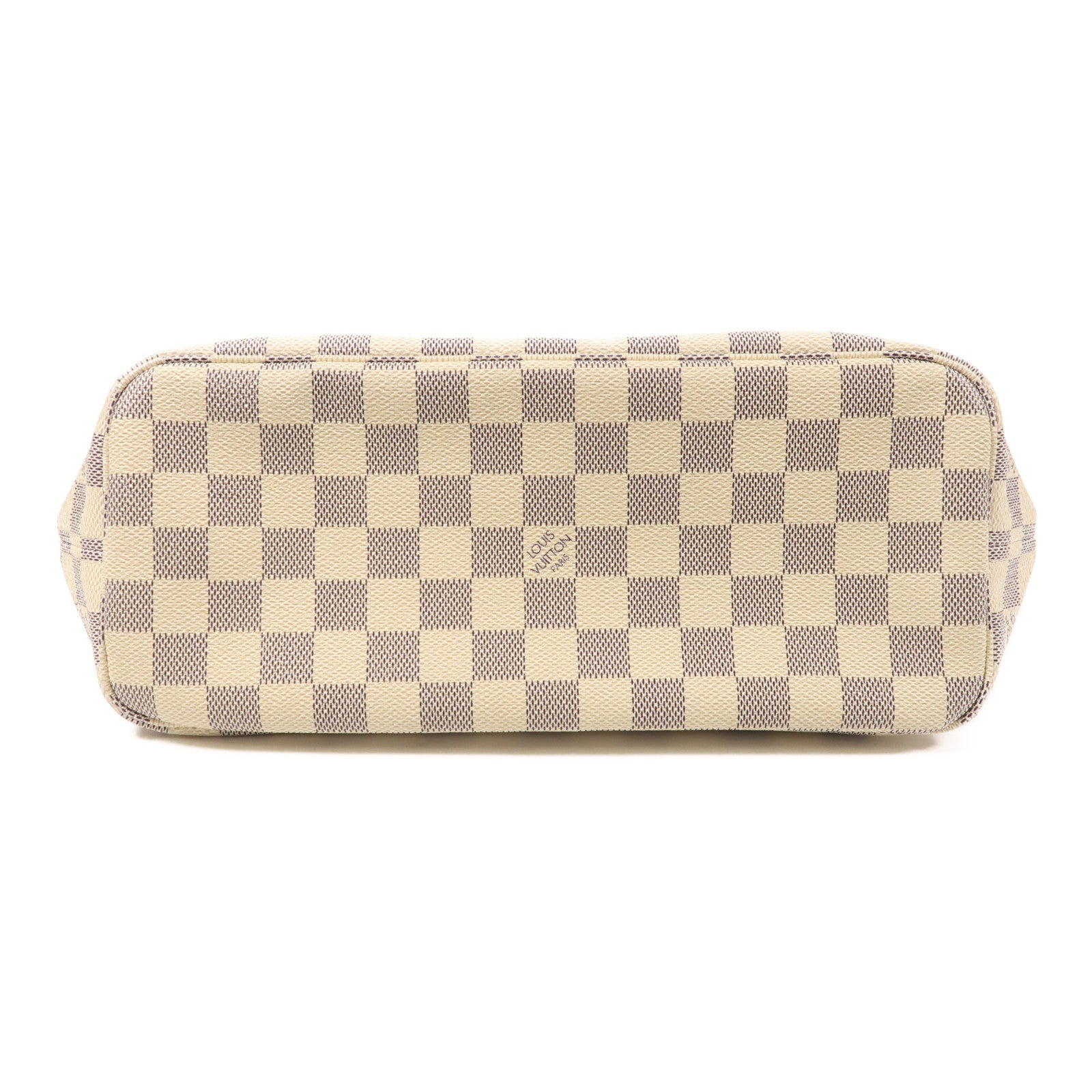 LOUIS VUITTON Damier Azur Neverfull PM金扣手挽袋