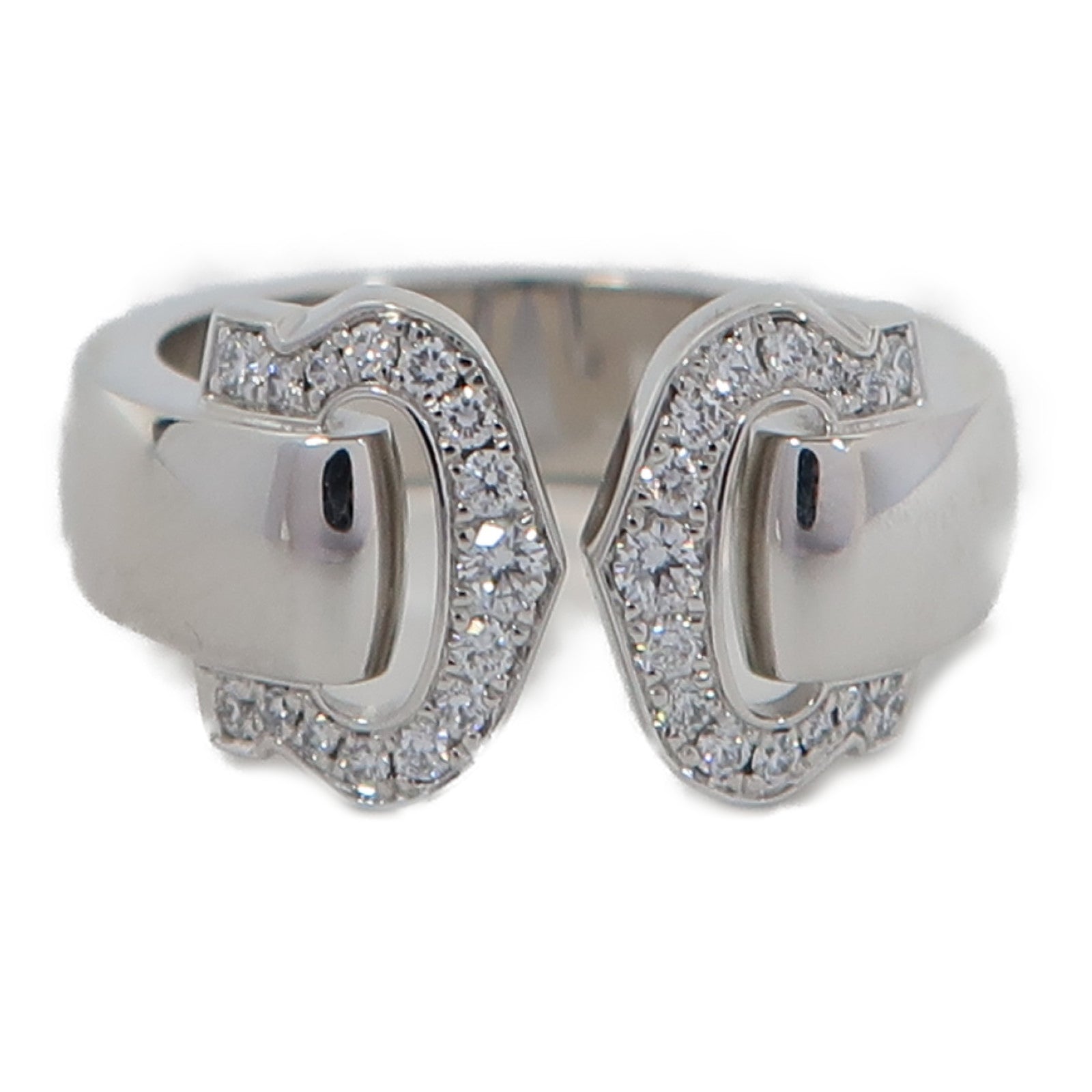 CARTIER 18K白金2C Boucle Ring戒指US#5.25/Cartier#50