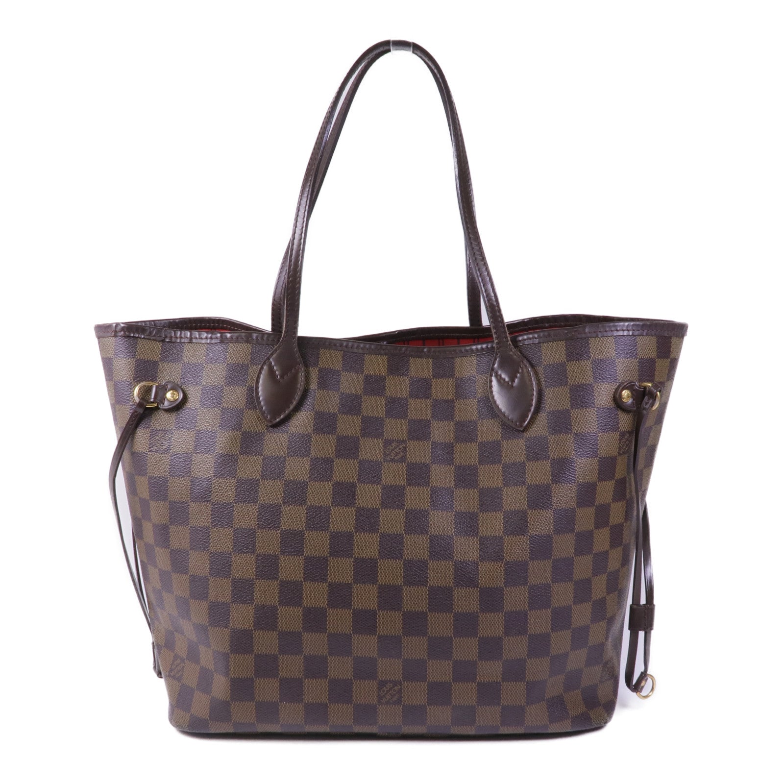 LOUIS VUITTON Damier Neverfull MM金扣肩背袋/手挽袋