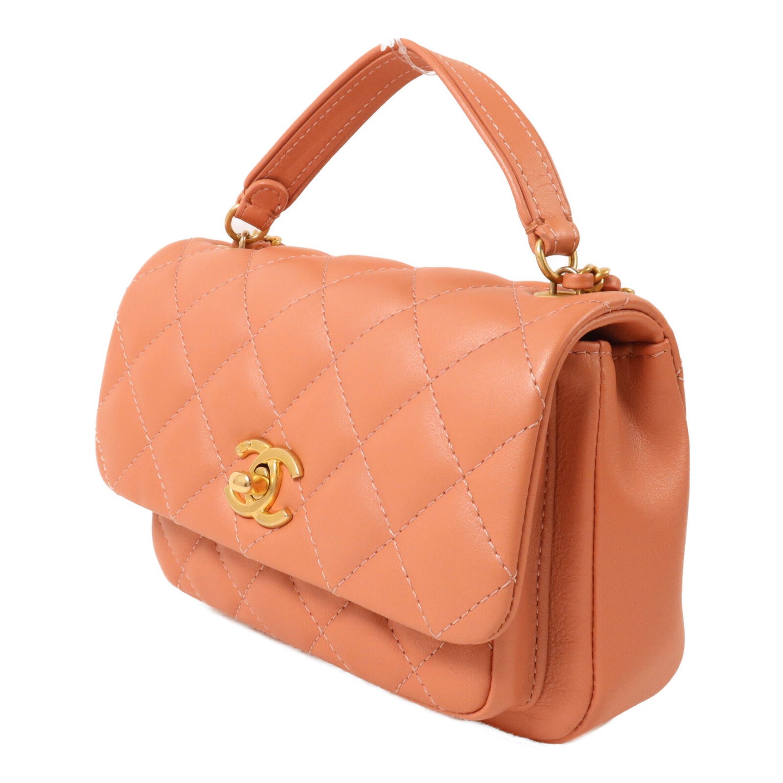 CHANEL 牛皮皮革Chain Shoulder鏈帶手挽肩背兩用袋