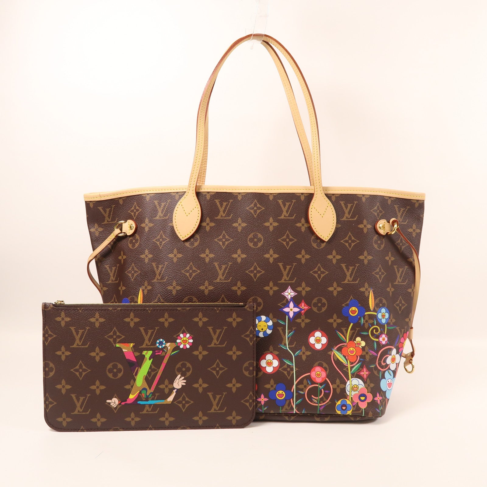 LOUIS VUITTON Monogram LV x TM Neverfull MM金扣肩背袋