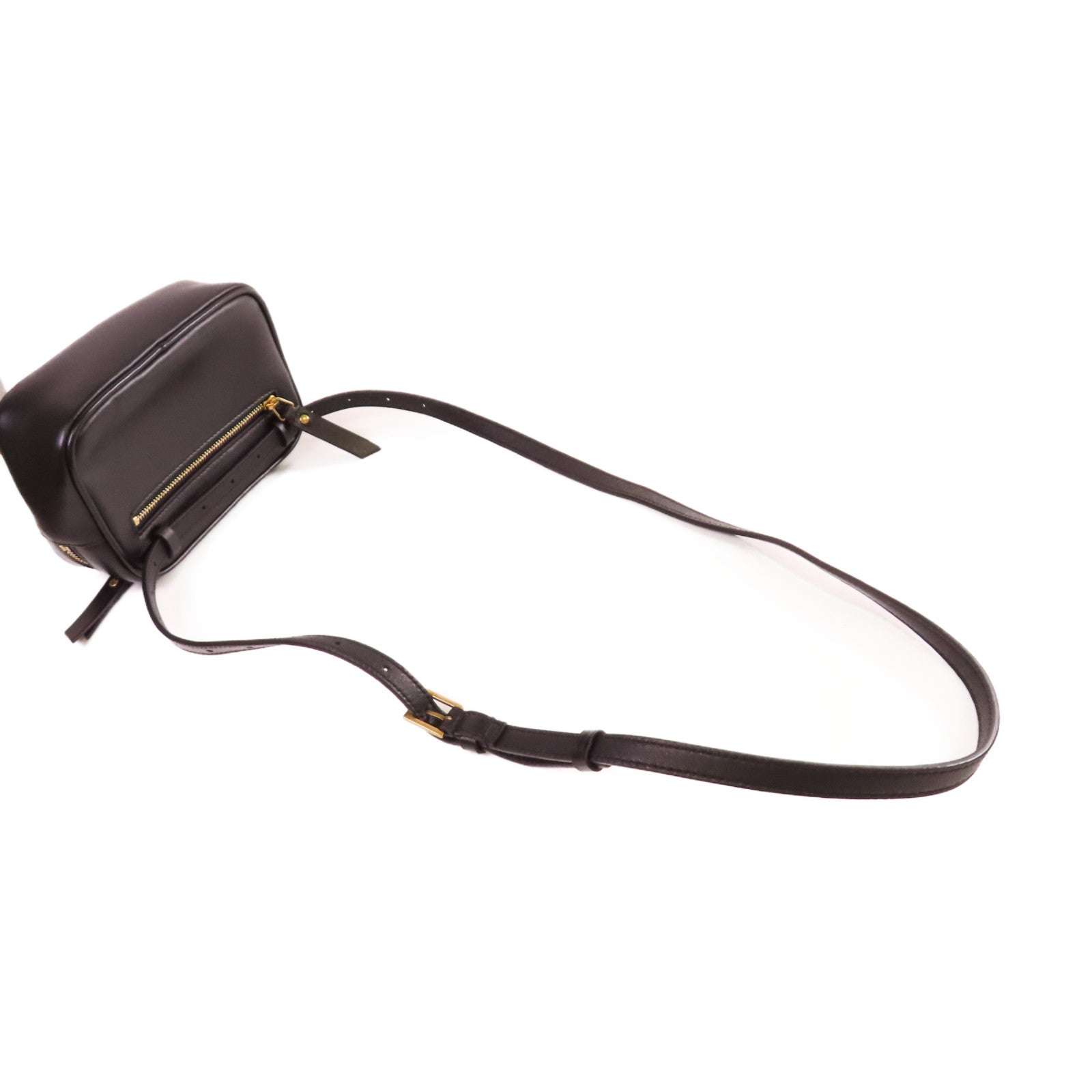 YVES SAINT LAURENT 牛皮皮革Lou Belt Bag金扣腰包黑色