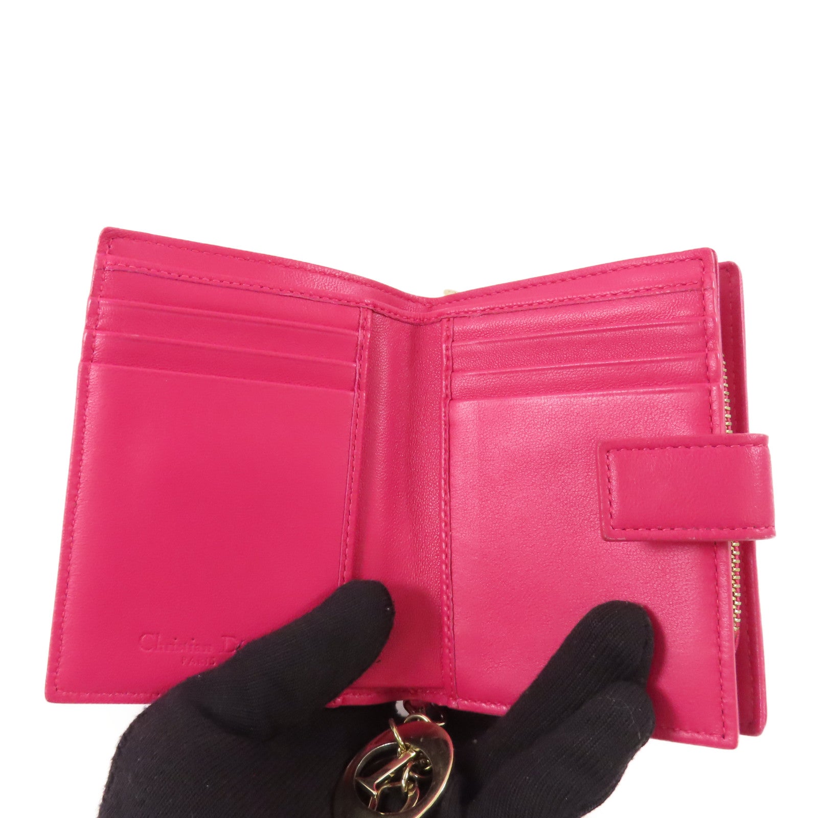Dior 【激減優惠】皮革Lady Wallet金扣錢包