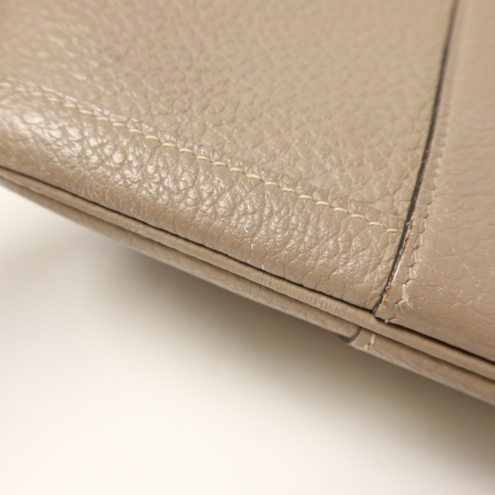 HERMES 【激減優惠】Country皮革Garden Party PM銀扣手挽袋Gris Asphalt