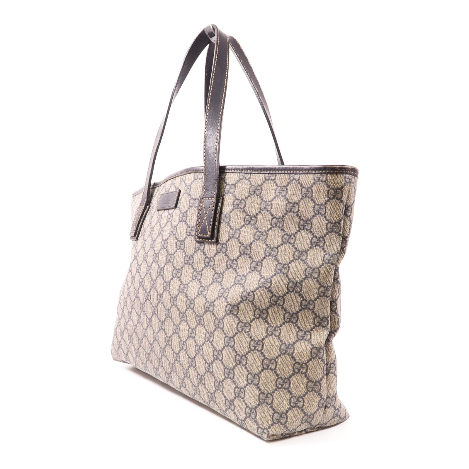 GUCCI 塗層帆布Shoulder Tote銀扣肩背袋/手挽袋