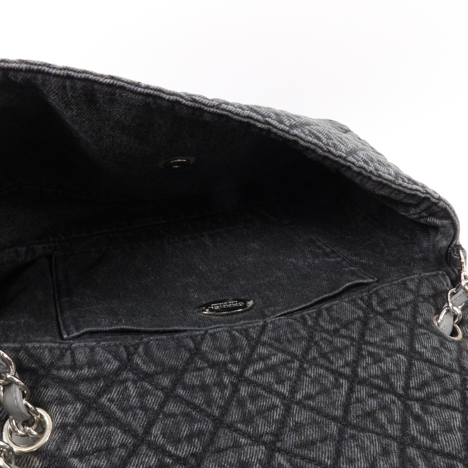 CHANEL 牛仔布Chain Shoulder鏈帶肩背袋