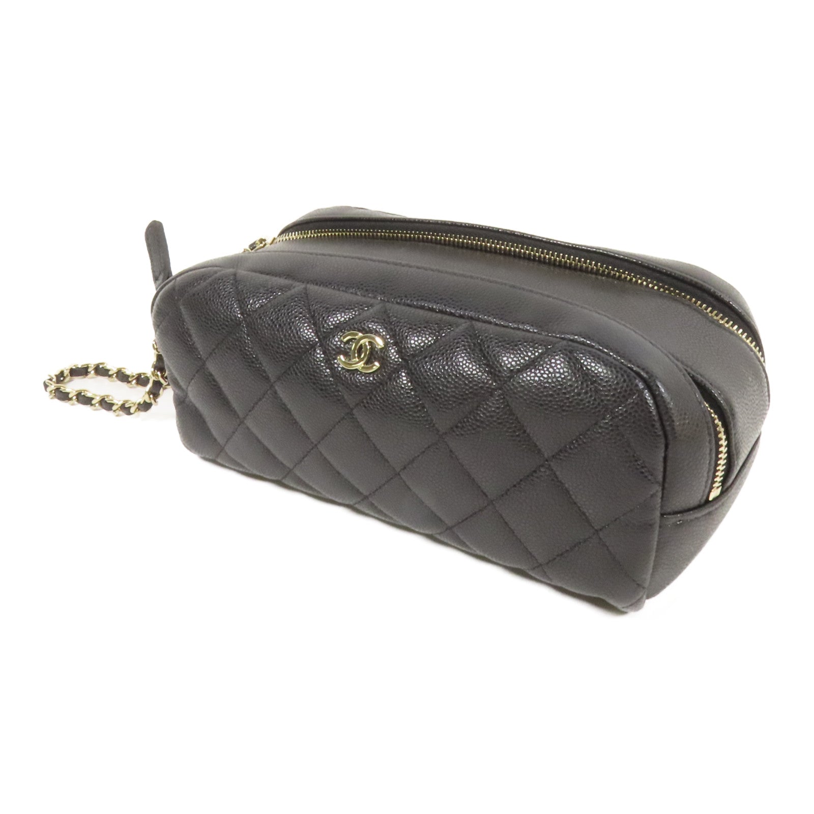 CHANEL 牛皮皮革Cosmetic Pouch金扣手拿包