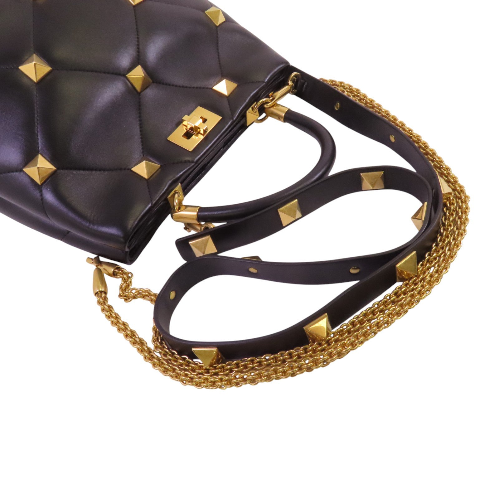 Valentino 牛皮皮革Rockstud金扣手挽肩背兩用袋