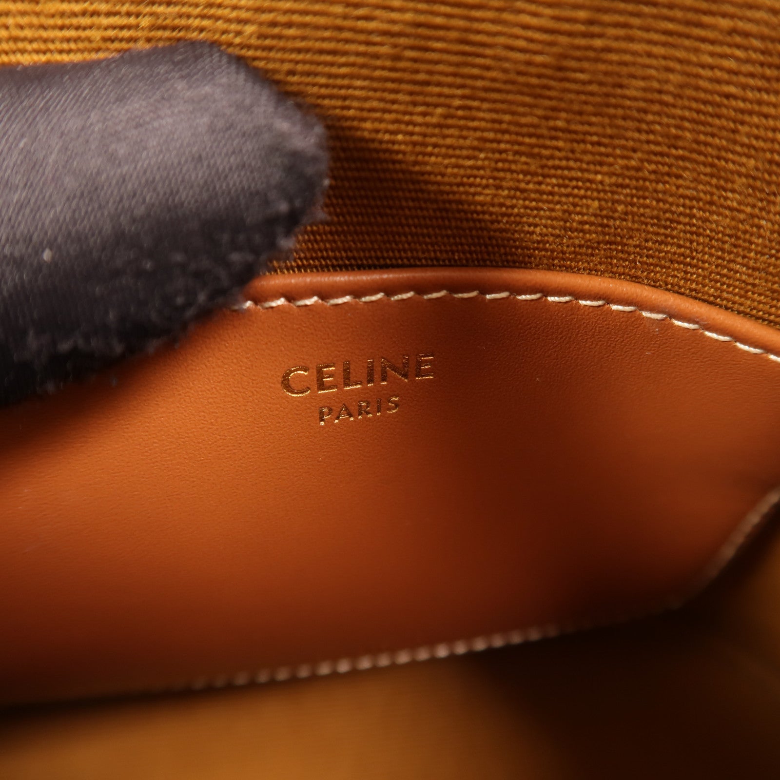 CELINE 塗層帆布Mini Honorine金扣手挽肩背兩用袋