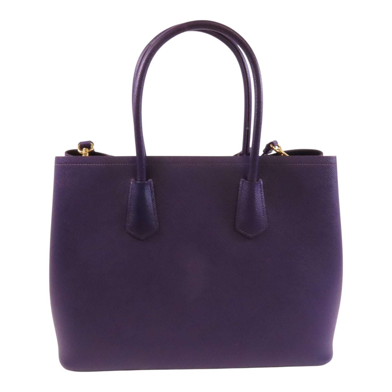 PRADA Saffiano皮革Double金扣手挽肩背兩用袋