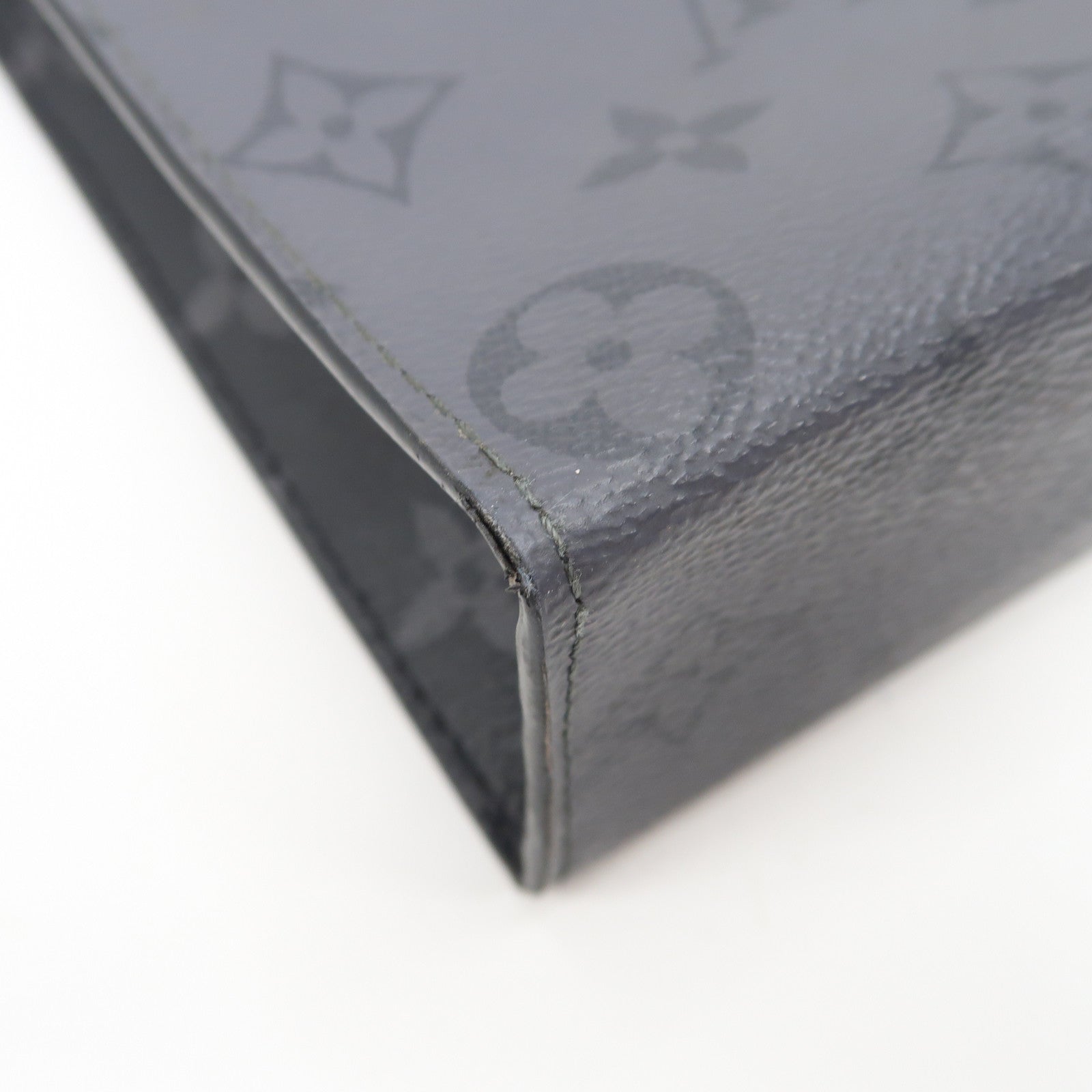 LOUIS VUITTON 【激減優惠】Monogram Pochette Voyage MM銀扣手拿包灰色/黑色