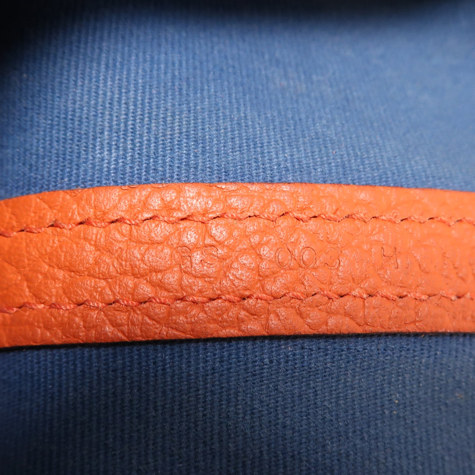 HERMES 【激減優惠】帆布Garden Party TPM銀扣手挽袋Bleu Outremer/Capucine