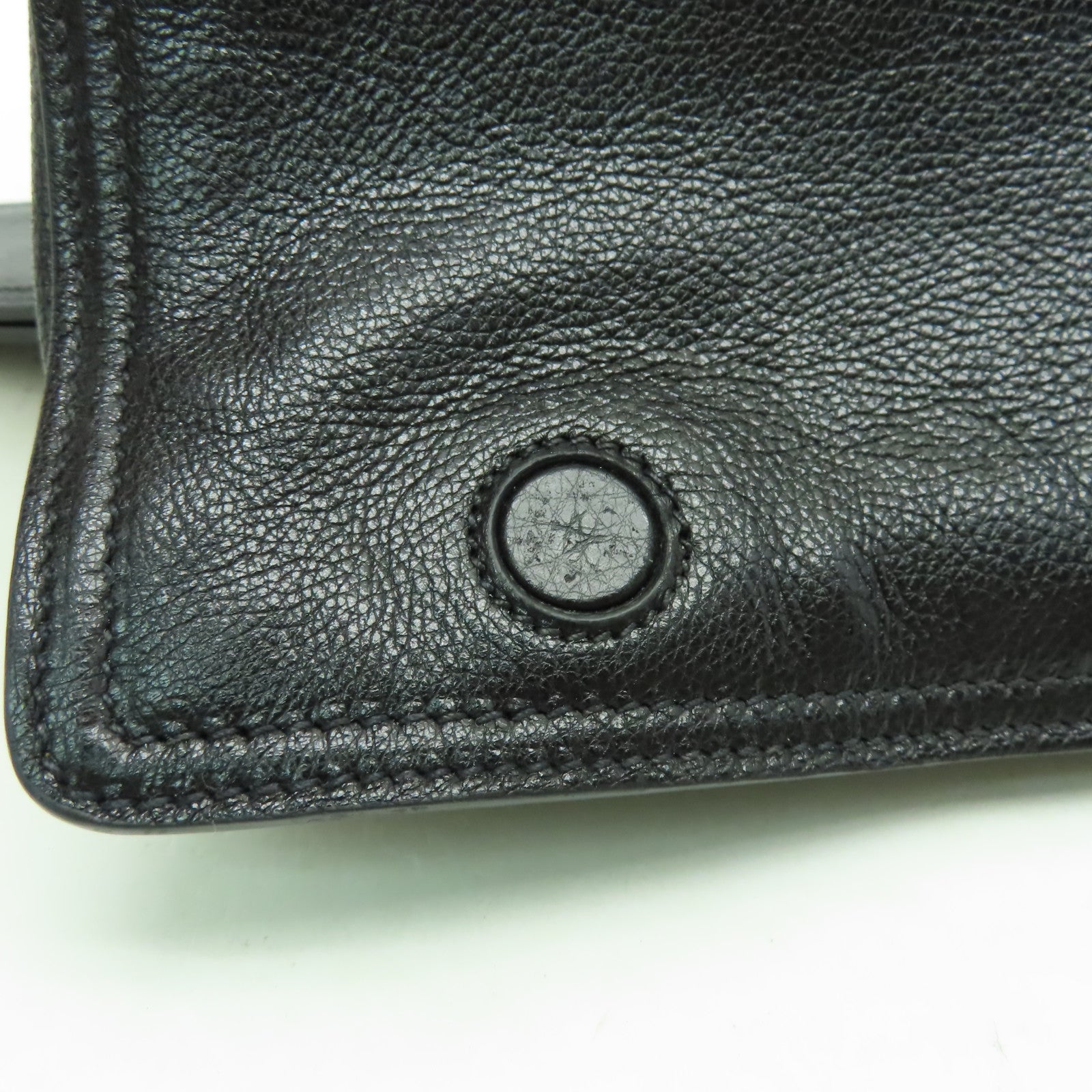 PRADA 牛皮皮革Shoulder Bag銀扣手挽肩背兩用袋黑色