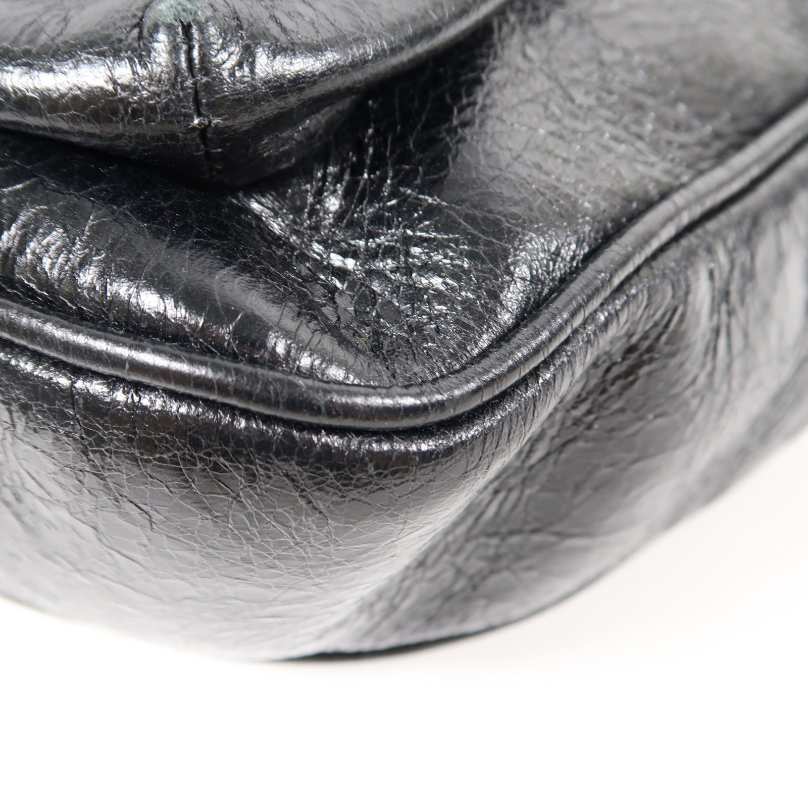BALENCIAGA 【激減優惠】羊皮皮革Shoulder Bag銀扣肩背袋黑色
