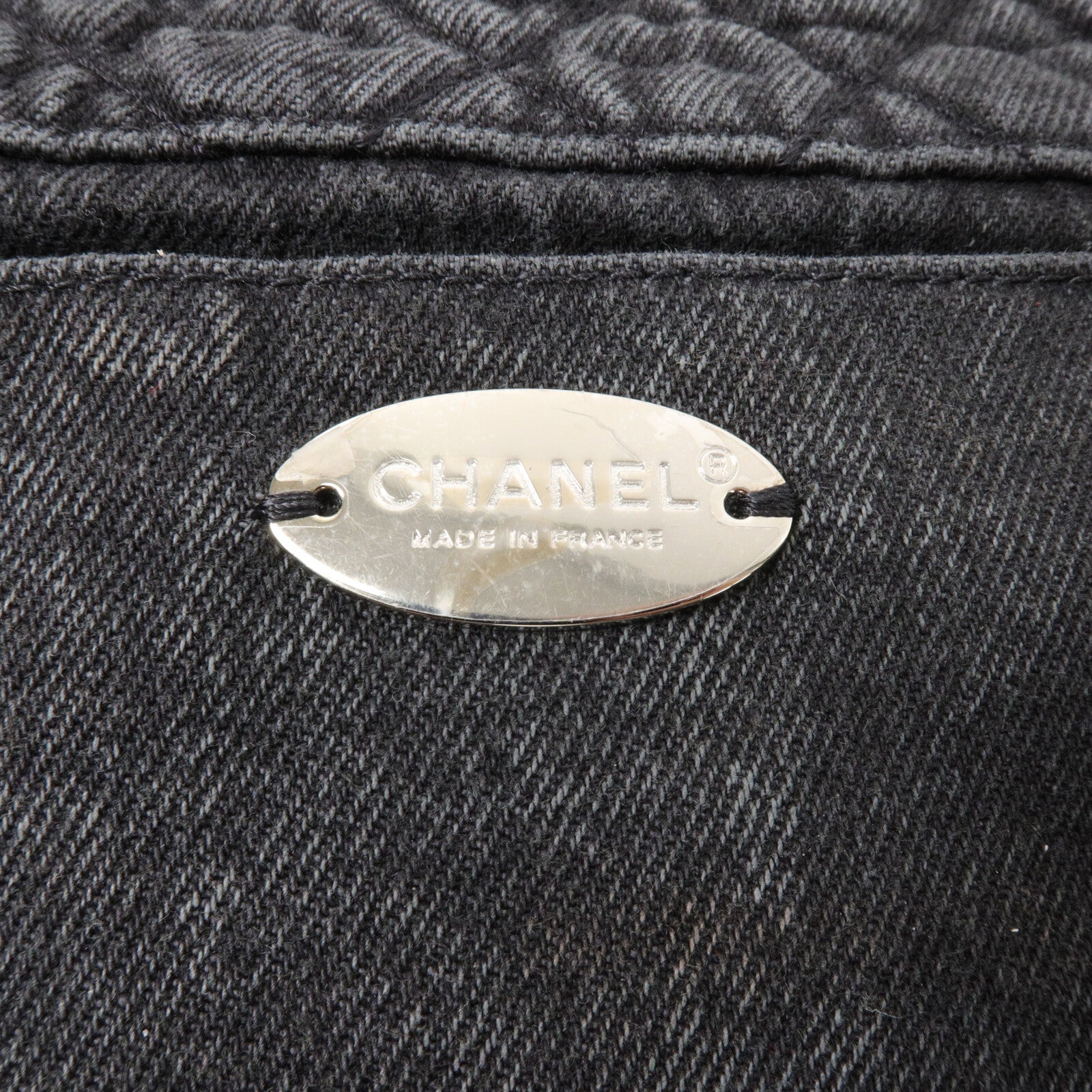 CHANEL 牛仔布Chain Shoulder鏈帶肩背袋