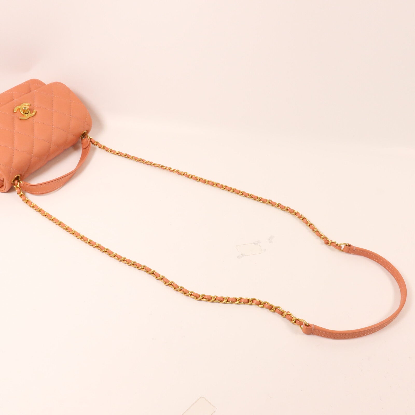 CHANEL 牛皮皮革Chain Shoulder鏈帶手挽肩背兩用袋