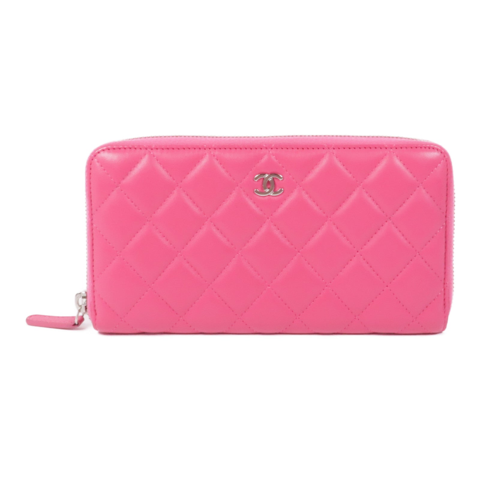 CHANEL 皮革Long Wallet銀扣長錢包