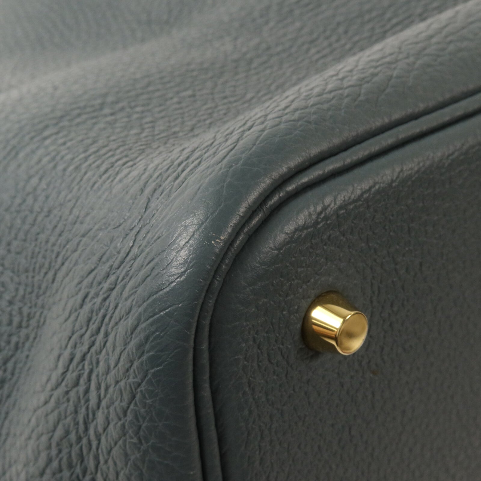 HERMES Clemence皮革Picotin MM扣手挽袋Bleu Orage