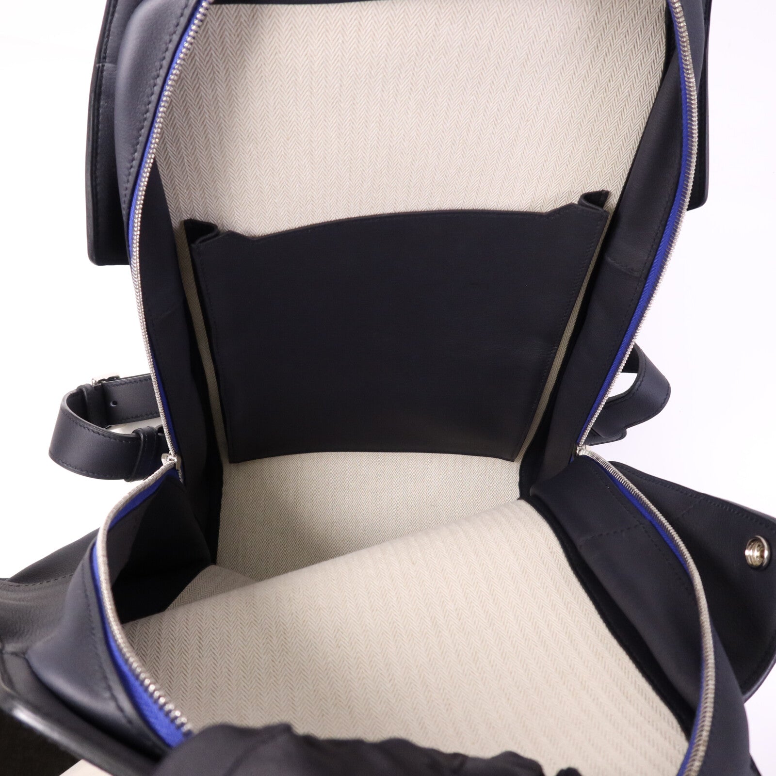 HERMES Swift皮革City Backpack 27銀扣背包Blue Nuit