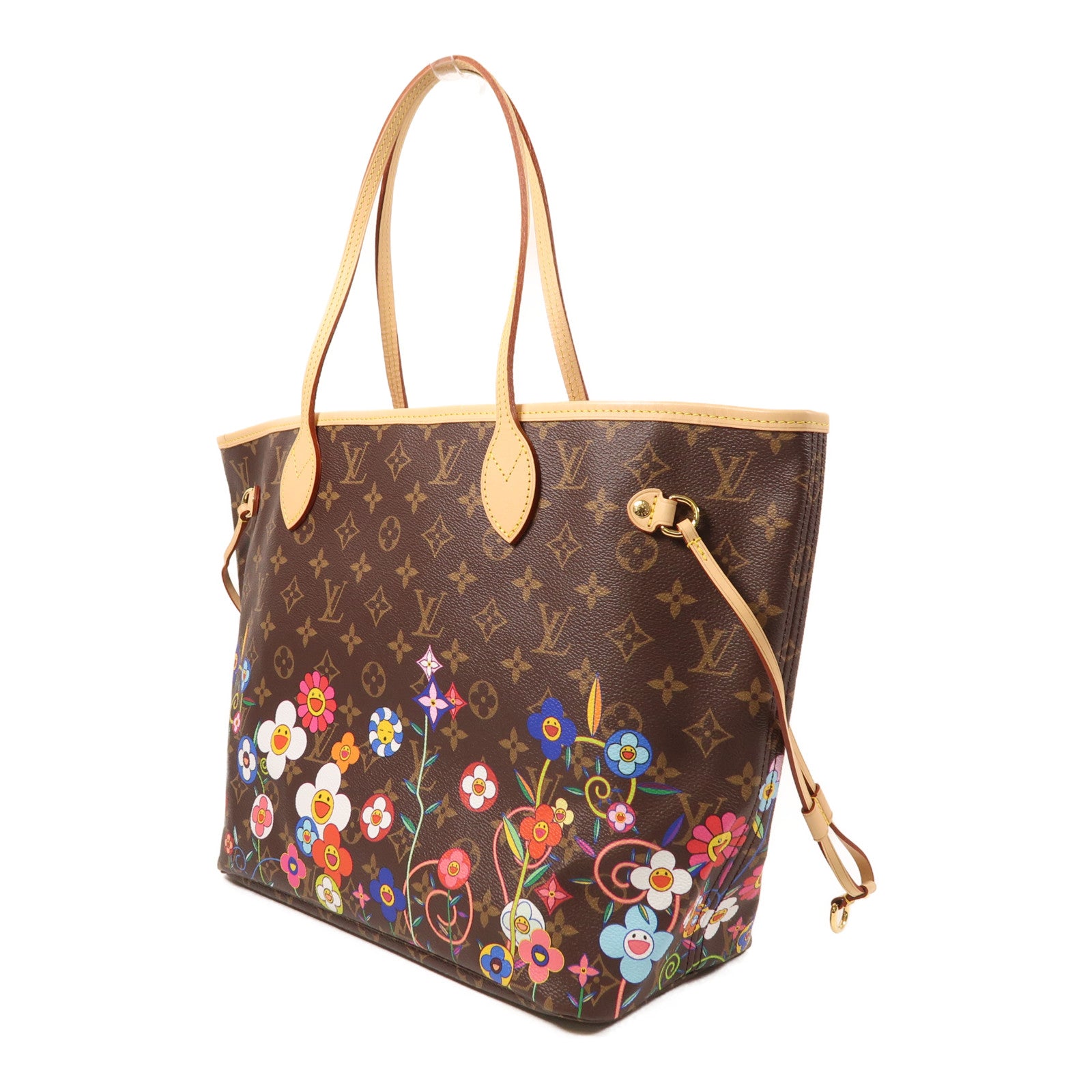 LOUIS VUITTON Monogram LV x TM Neverfull MM金扣肩背袋