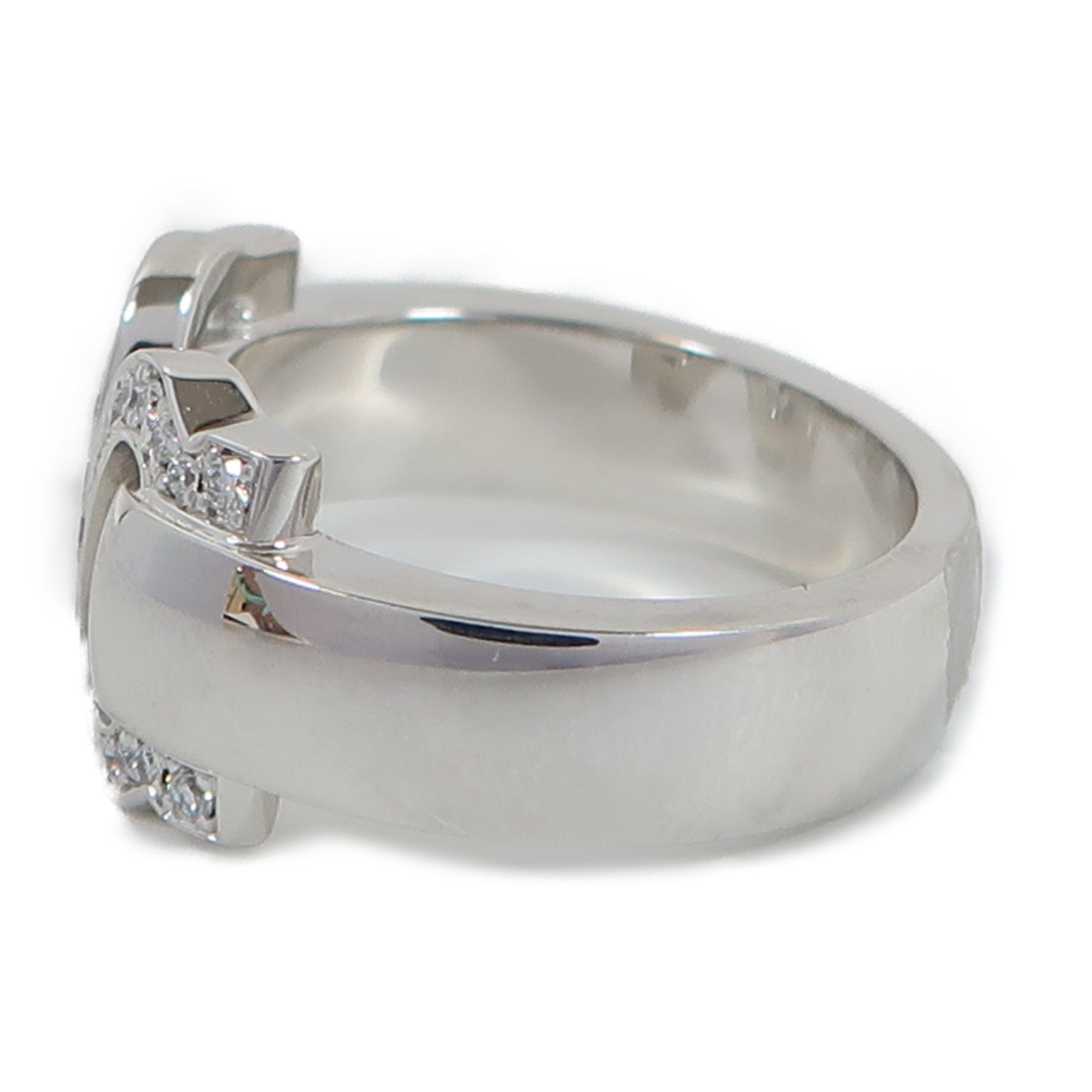 CARTIER 18K白金2C Boucle Ring戒指US#5.25/Cartier#50