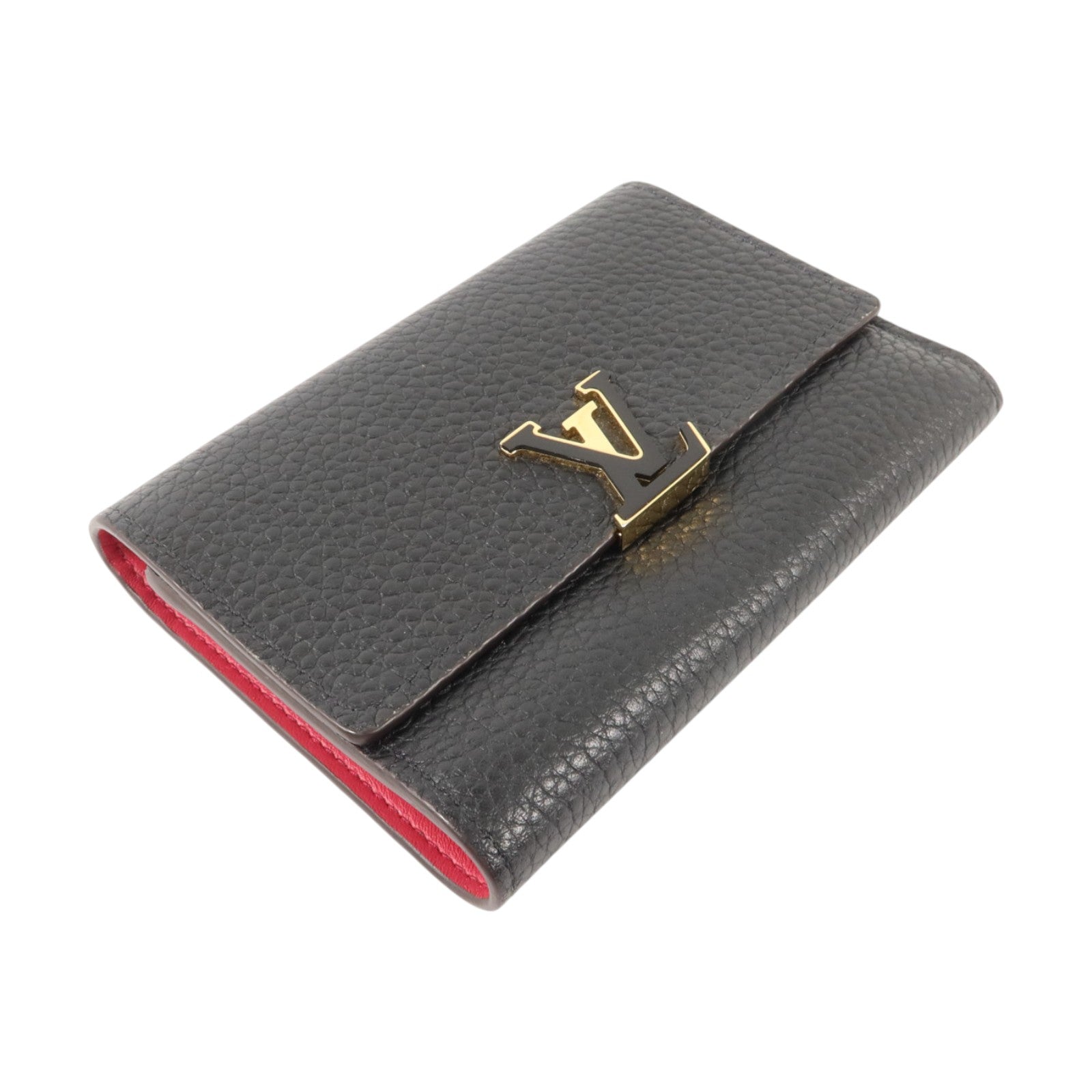 LOUIS VUITTON 牛皮皮革Capucines Wallet金扣錢包