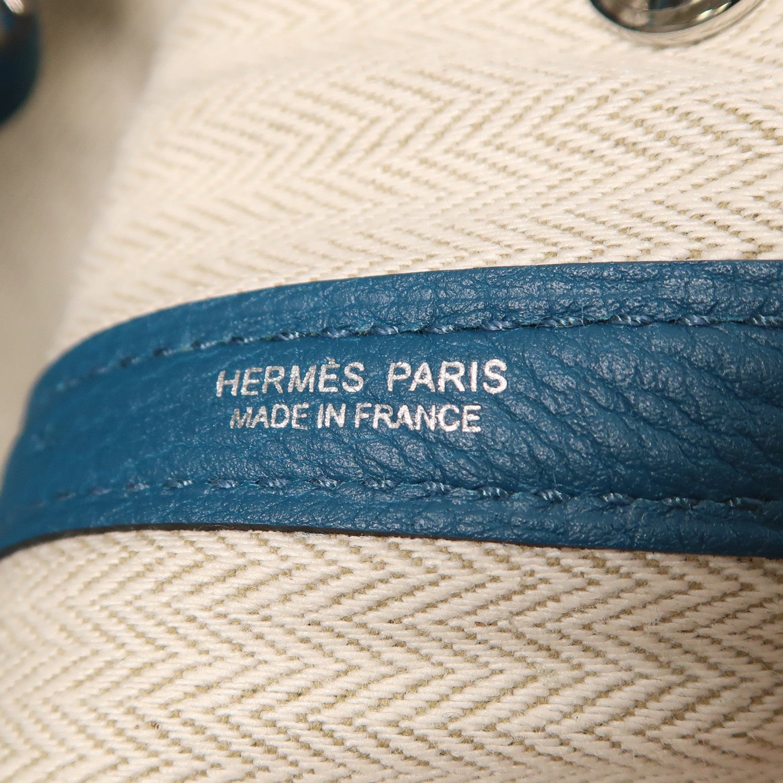 HERMES Clemence皮革Garden Party TPM銀扣手挽袋1P Colvert