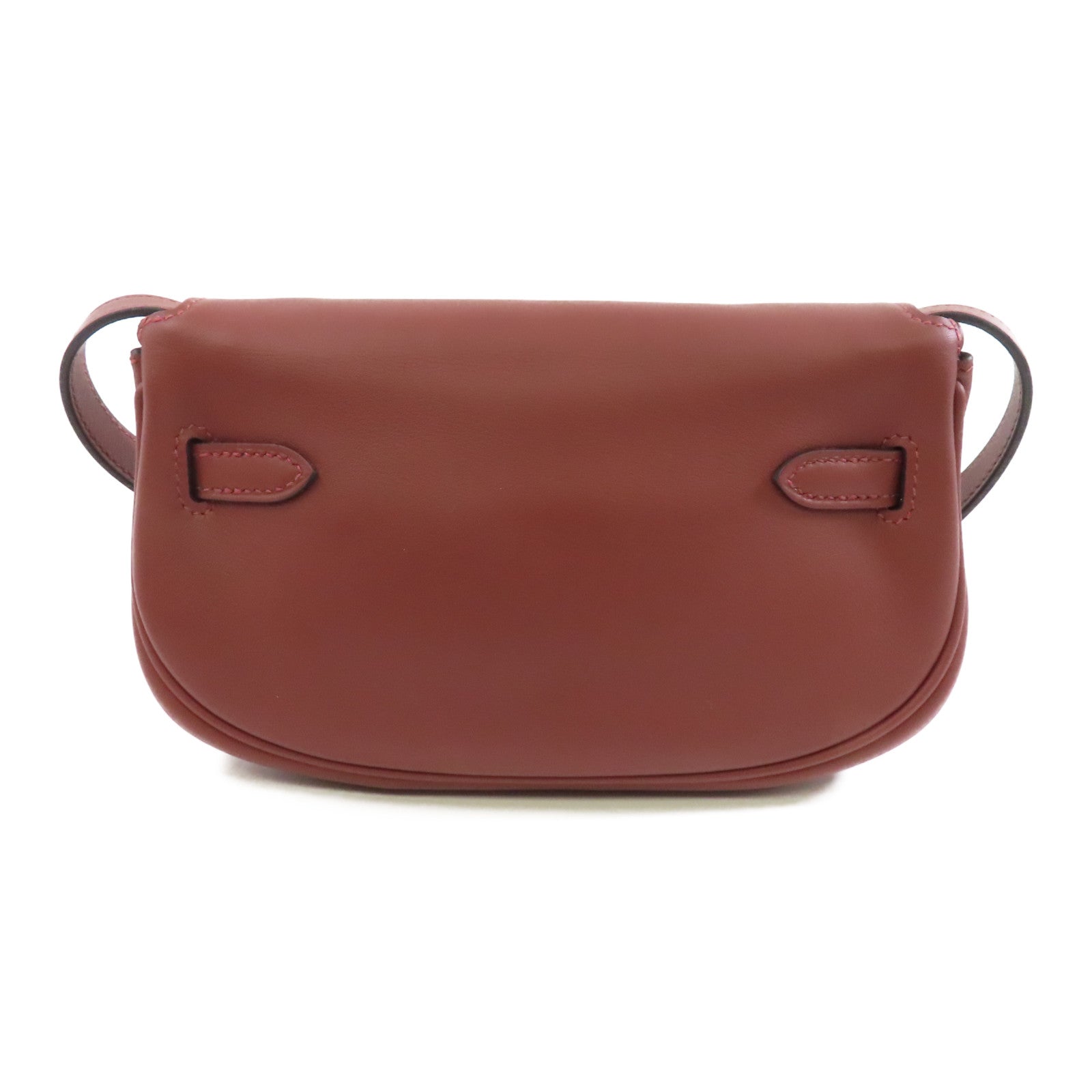 HERMES 【激減優惠】Swift皮革Kelly Moove金扣肩背袋Rouge/棕色