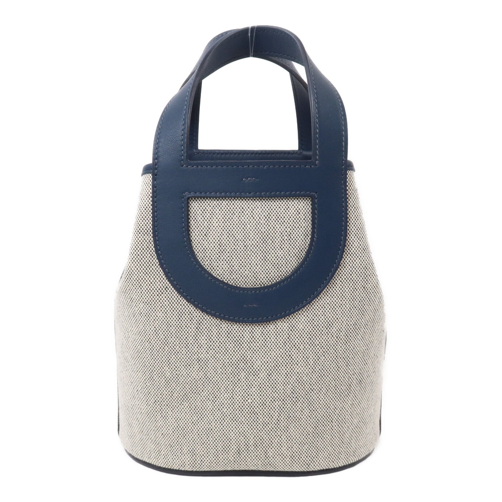 HERMES 帆布In The Loop 18手挽袋Grey/Bleu de Prusse