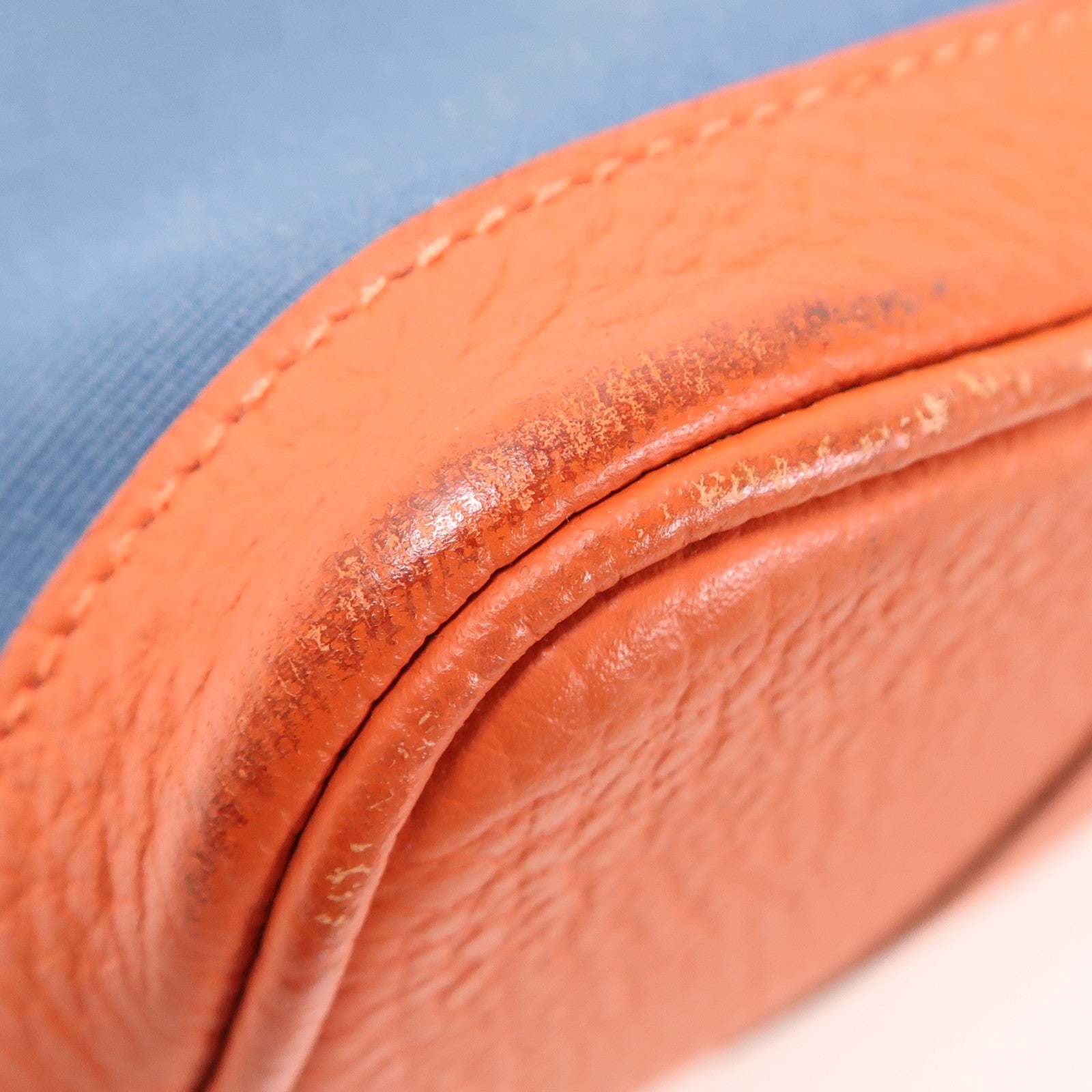 HERMES 【激減優惠】帆布Garden Party TPM銀扣手挽袋Bleu Outremer/Capucine