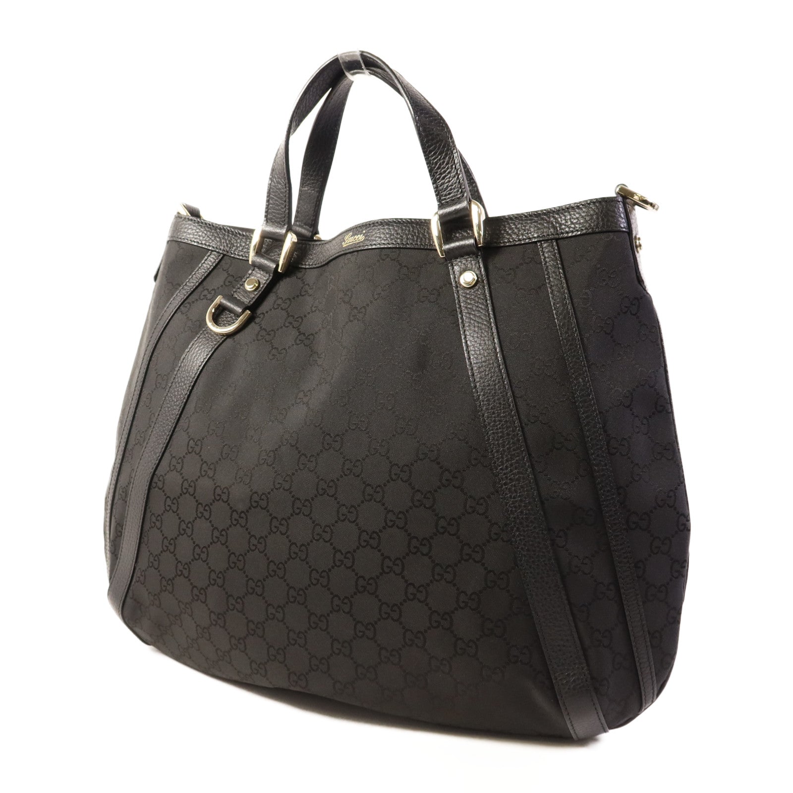 GUCCI 尼龍Shoulder Tote金扣肩背袋/手挽袋