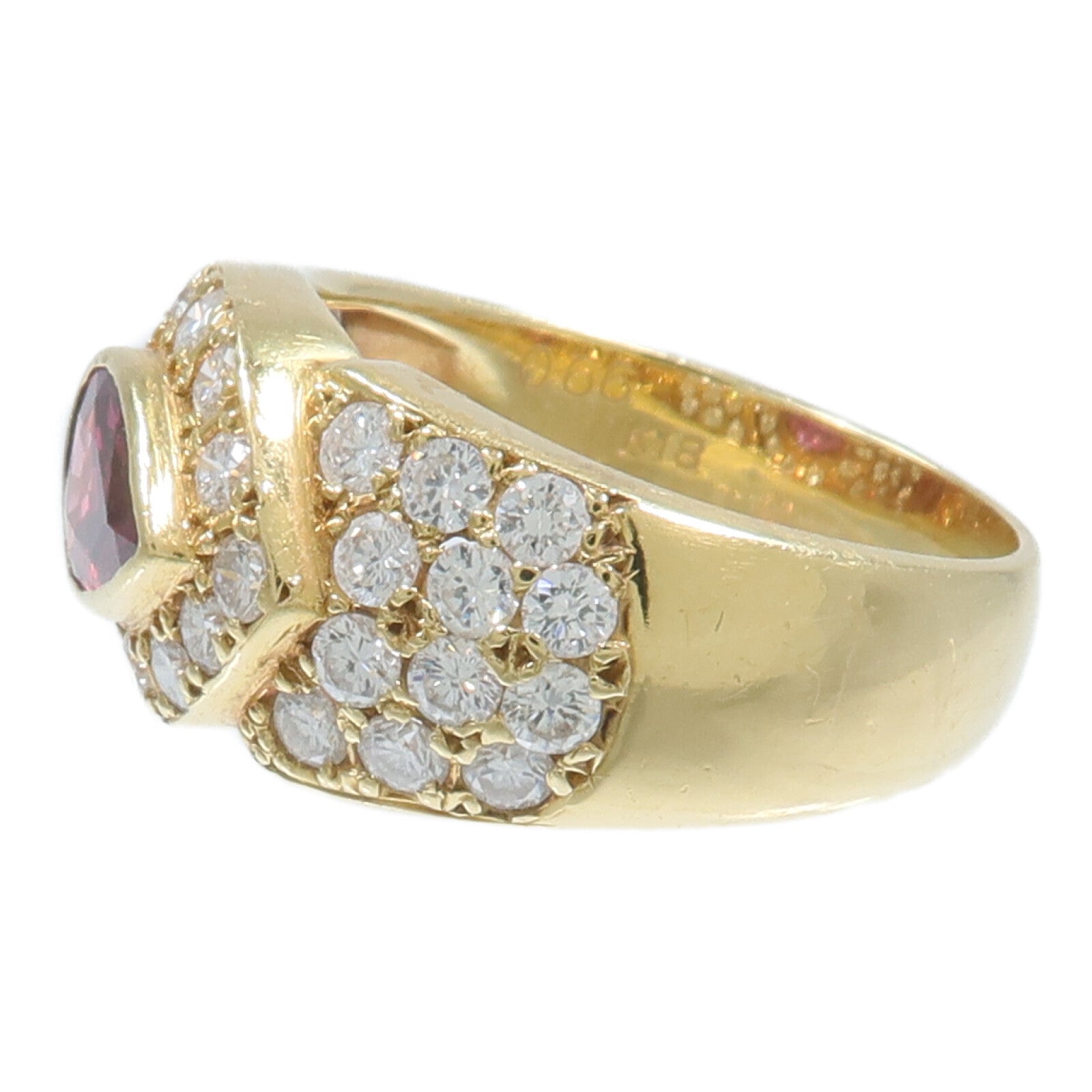 JEWELRY 18K黃金Ruby Diamond Ring紅寶石/鑽石戒指