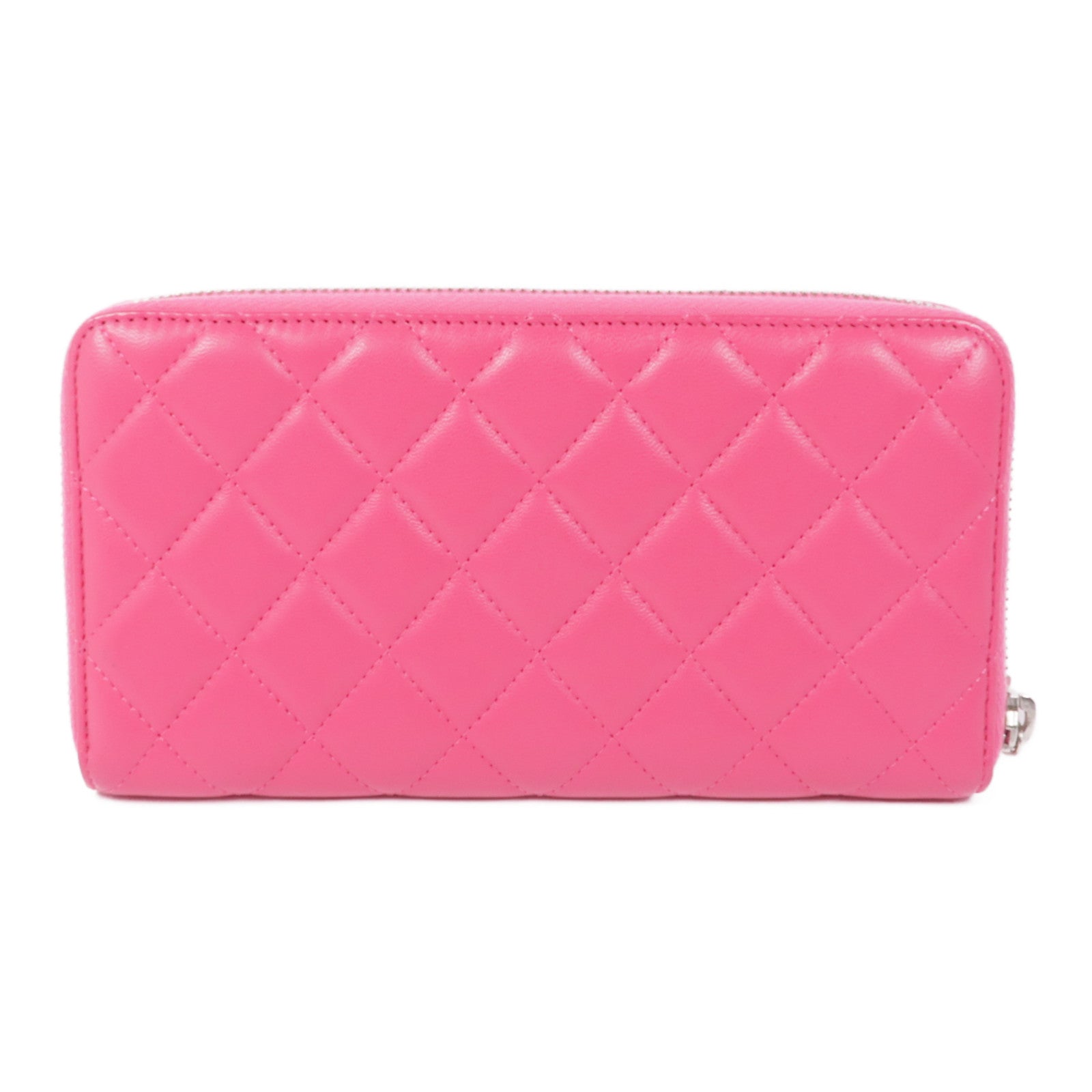 CHANEL 皮革Long Wallet銀扣長錢包