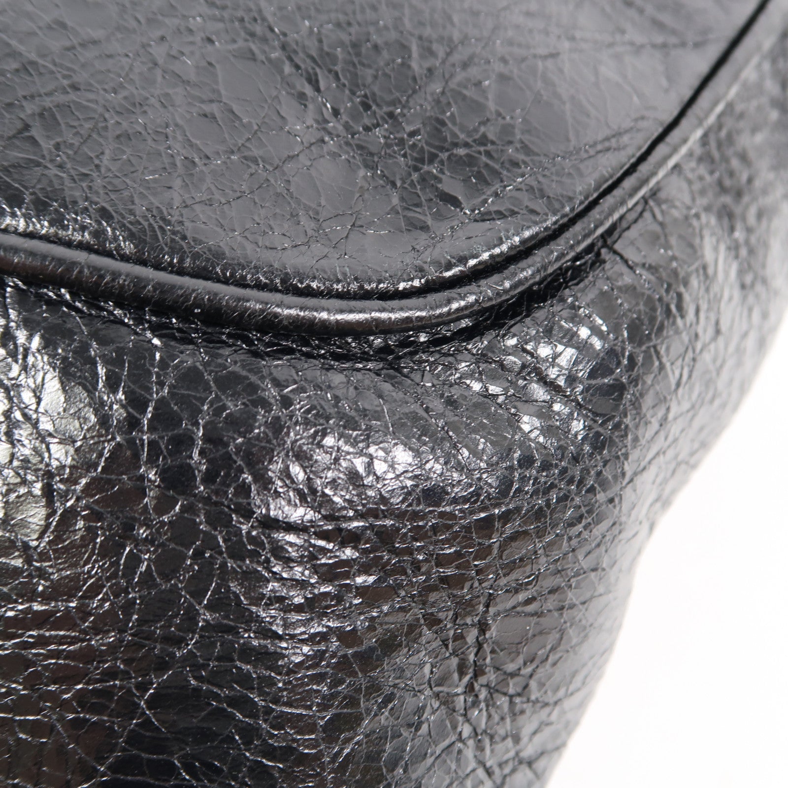 BALENCIAGA 【激減優惠】羊皮皮革Shoulder Bag銀扣肩背袋黑色