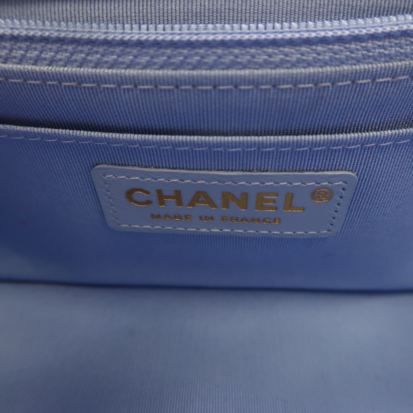 CHANEL 斜紋軟呢Classic Flap 20cm金扣鏈帶肩背袋