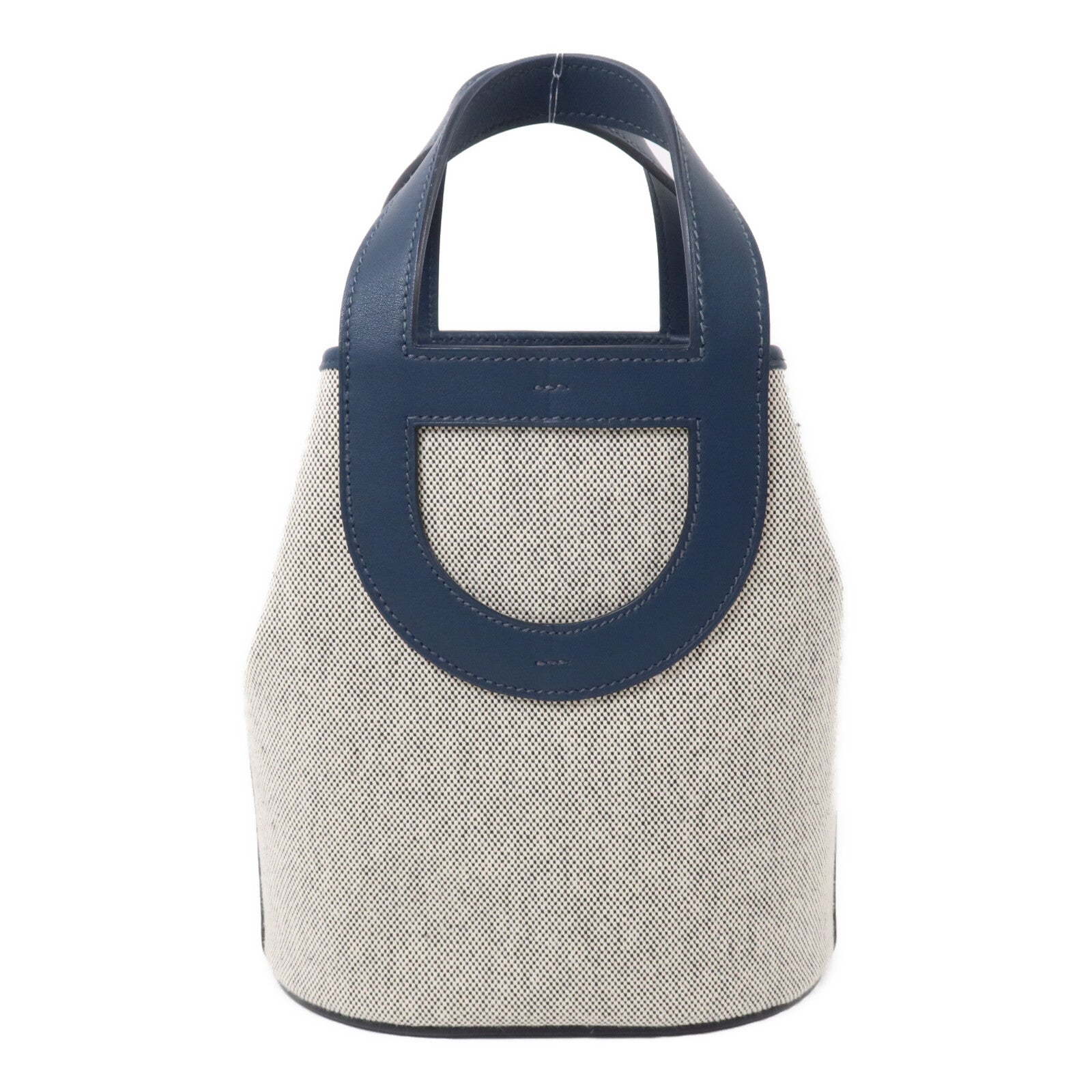 HERMES 帆布In The Loop 18手挽袋Grey/Bleu de Prusse