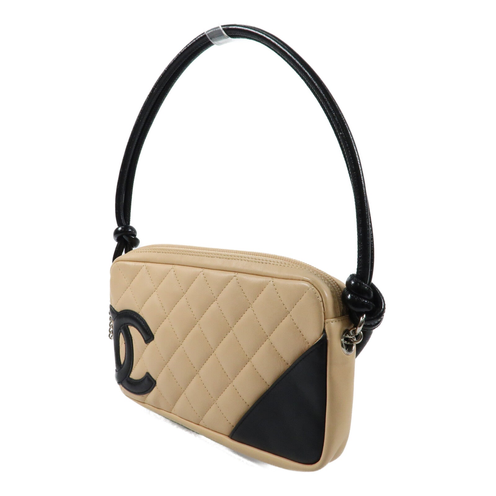 CHANEL 牛皮皮革Cambon Small Rectangle銀扣手挽袋
