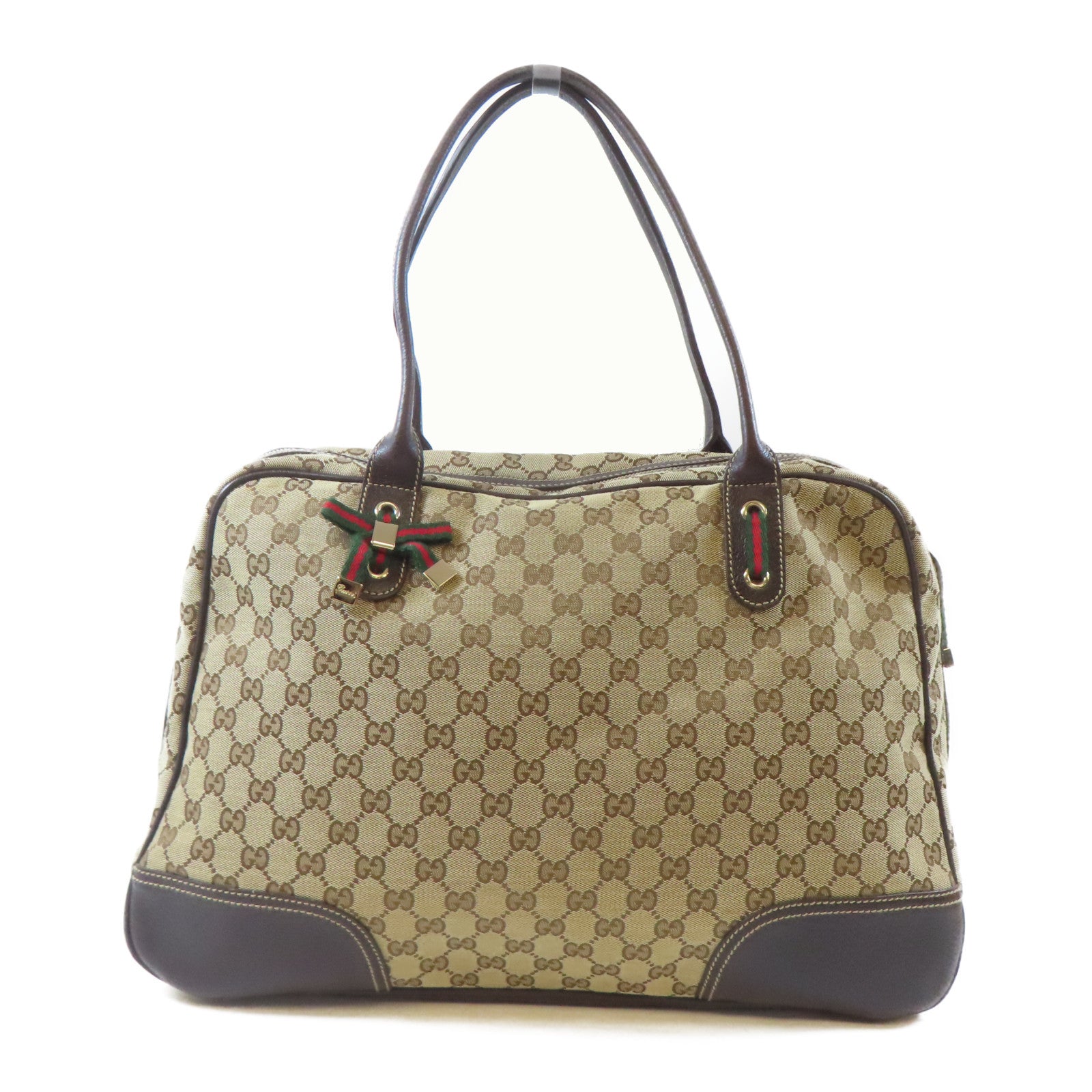 GUCCI 帆布Shoulder Bag金扣肩背袋啡色