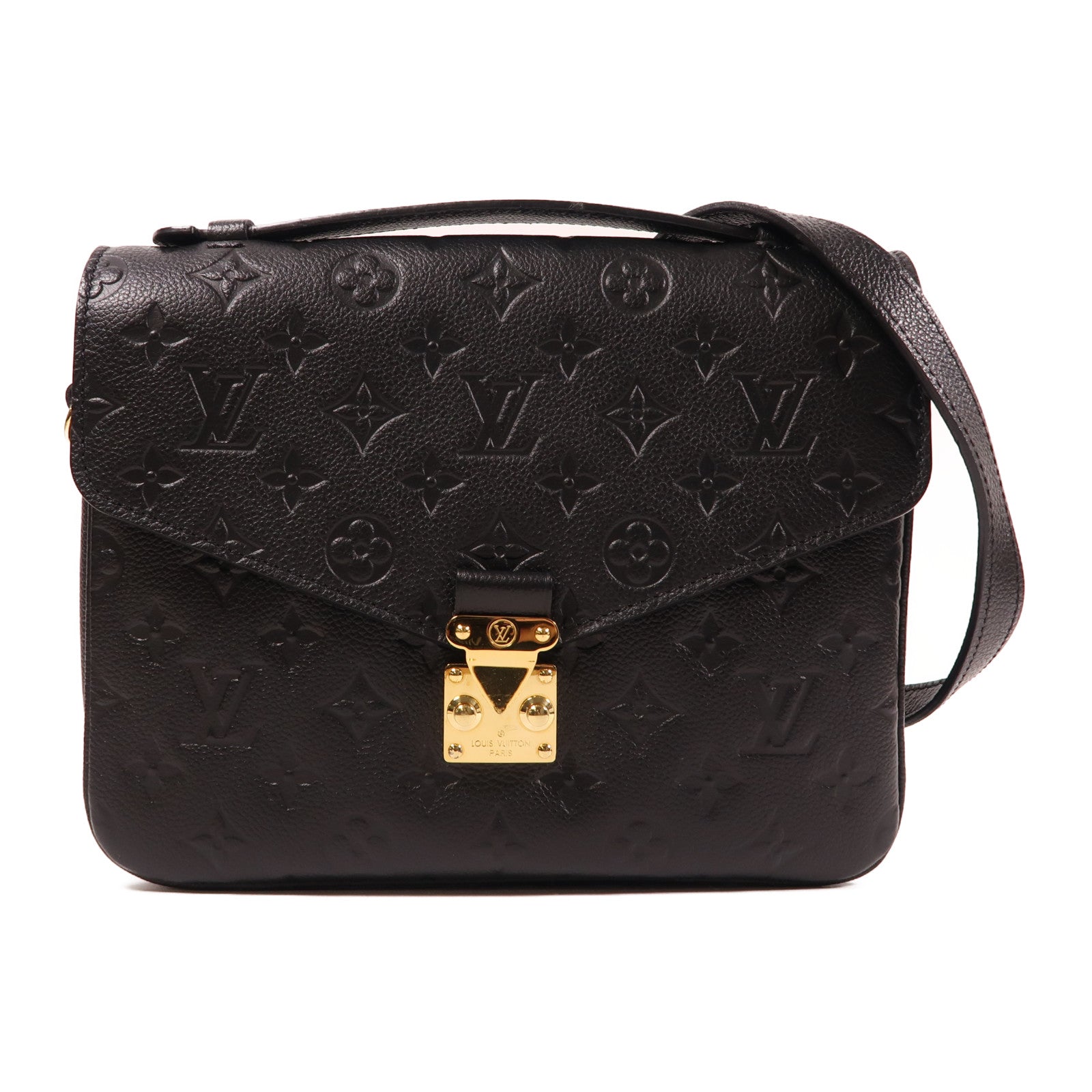 LOUIS VUITTON Monogram Empreinte Pochette Metis金扣手挽肩背两用袋黑色