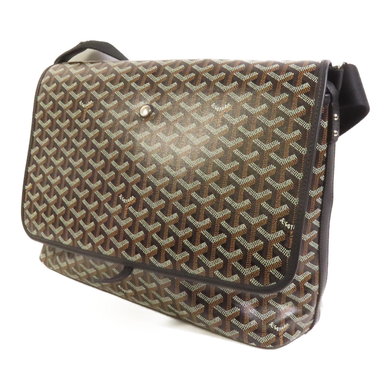 GOYARD 塗層帆布Capetien MM Messenger銀扣肩背袋