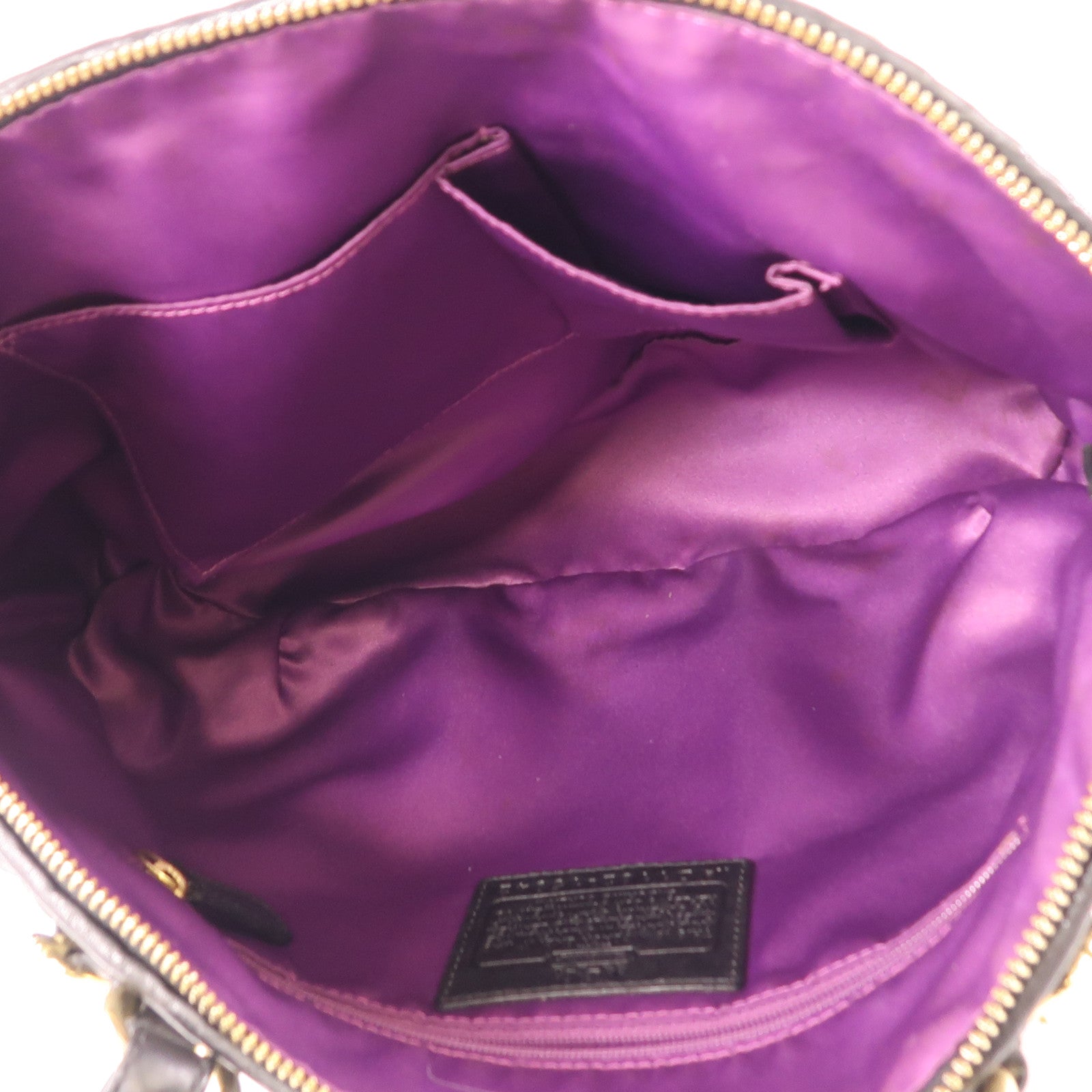 COACH 牛皮皮革Hand Bag金扣手挽袋