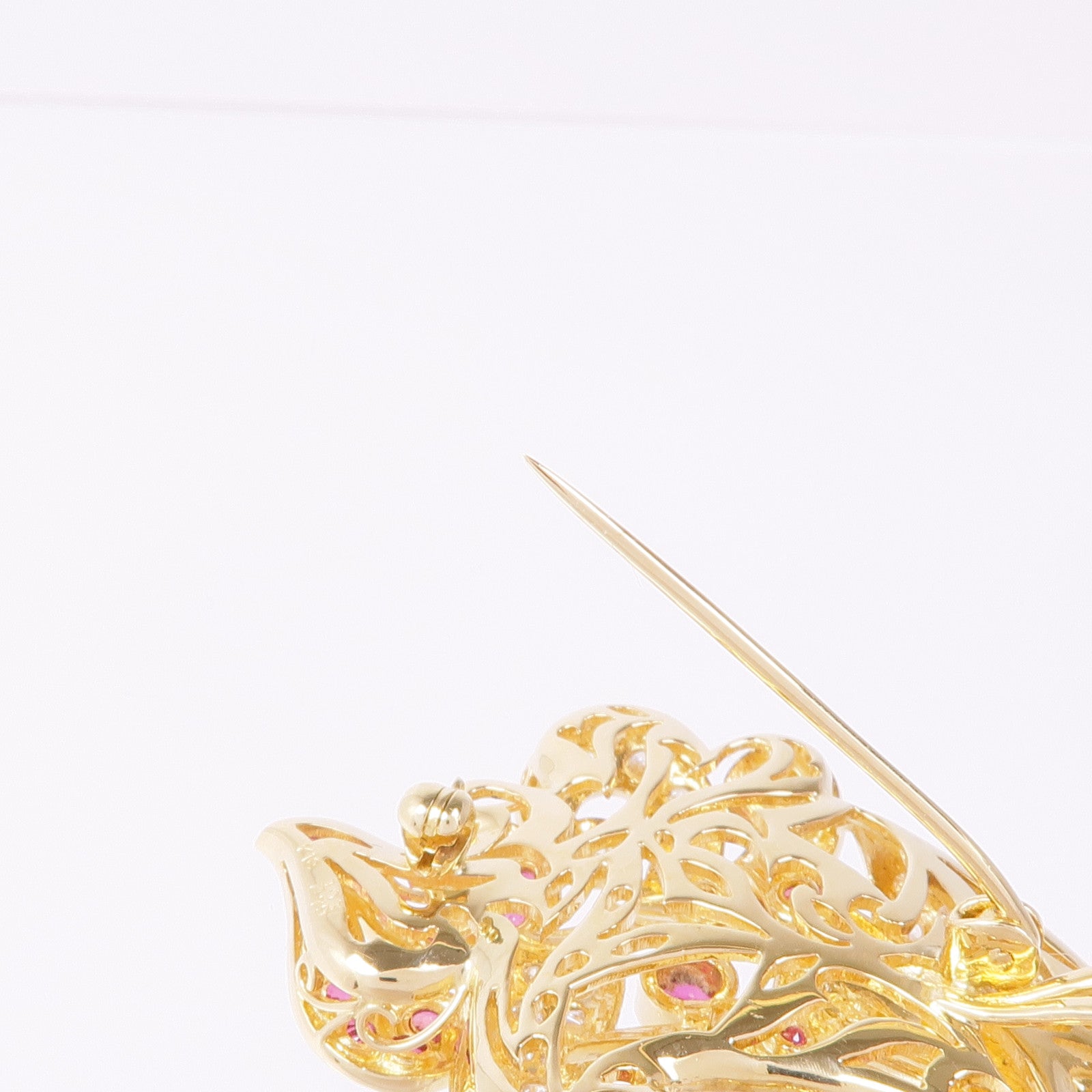 JEWELRY 18K黃金Ruby Diamond Brooch紅寶石/鑽石胸針